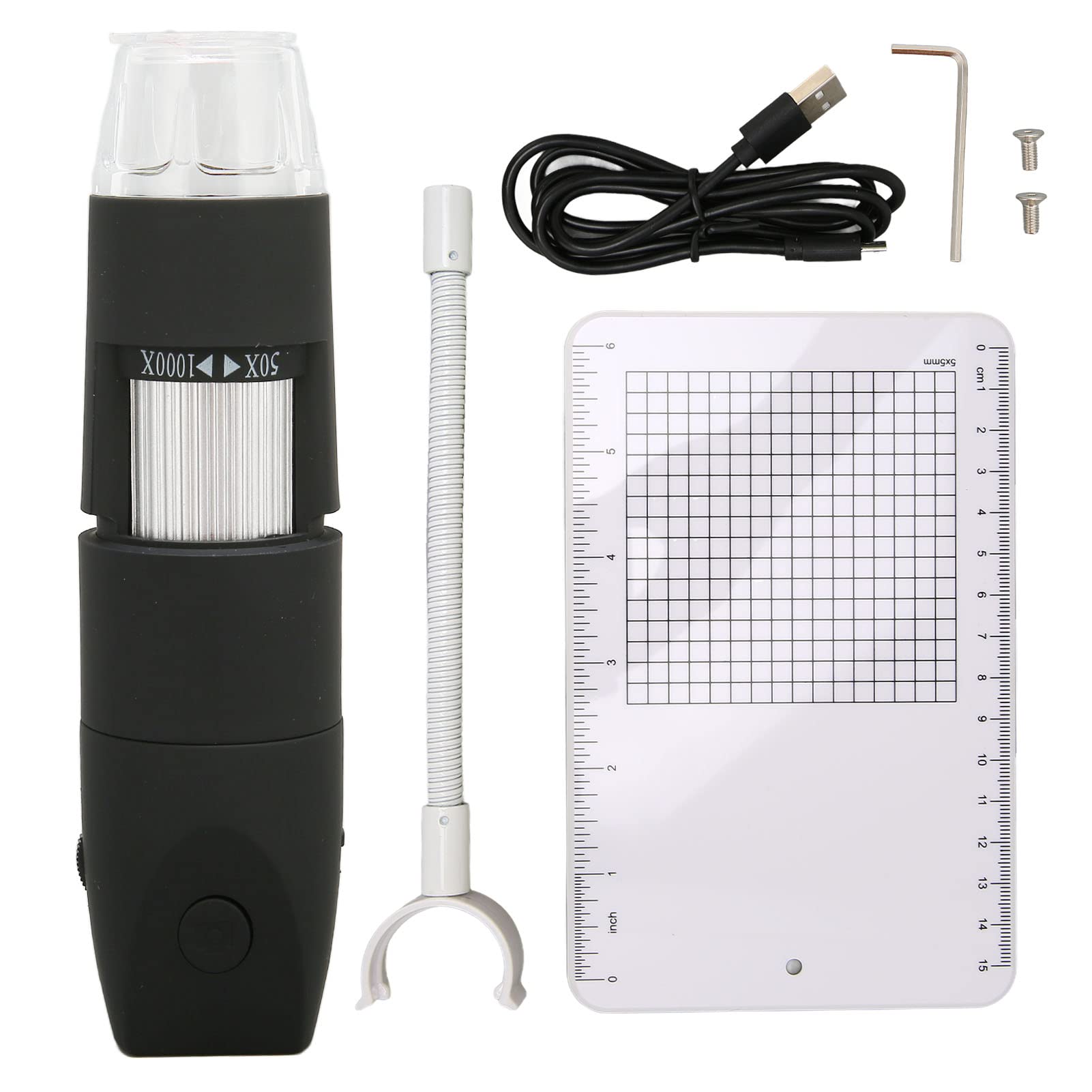 AMONIDA Bezprzewodowa Miniręczna Kamera HD z Mikroskopem Cyfrowym i 8 Diodami LED do Eksploracji i inspekcji. Przenośny Rozmiar (BLACK)