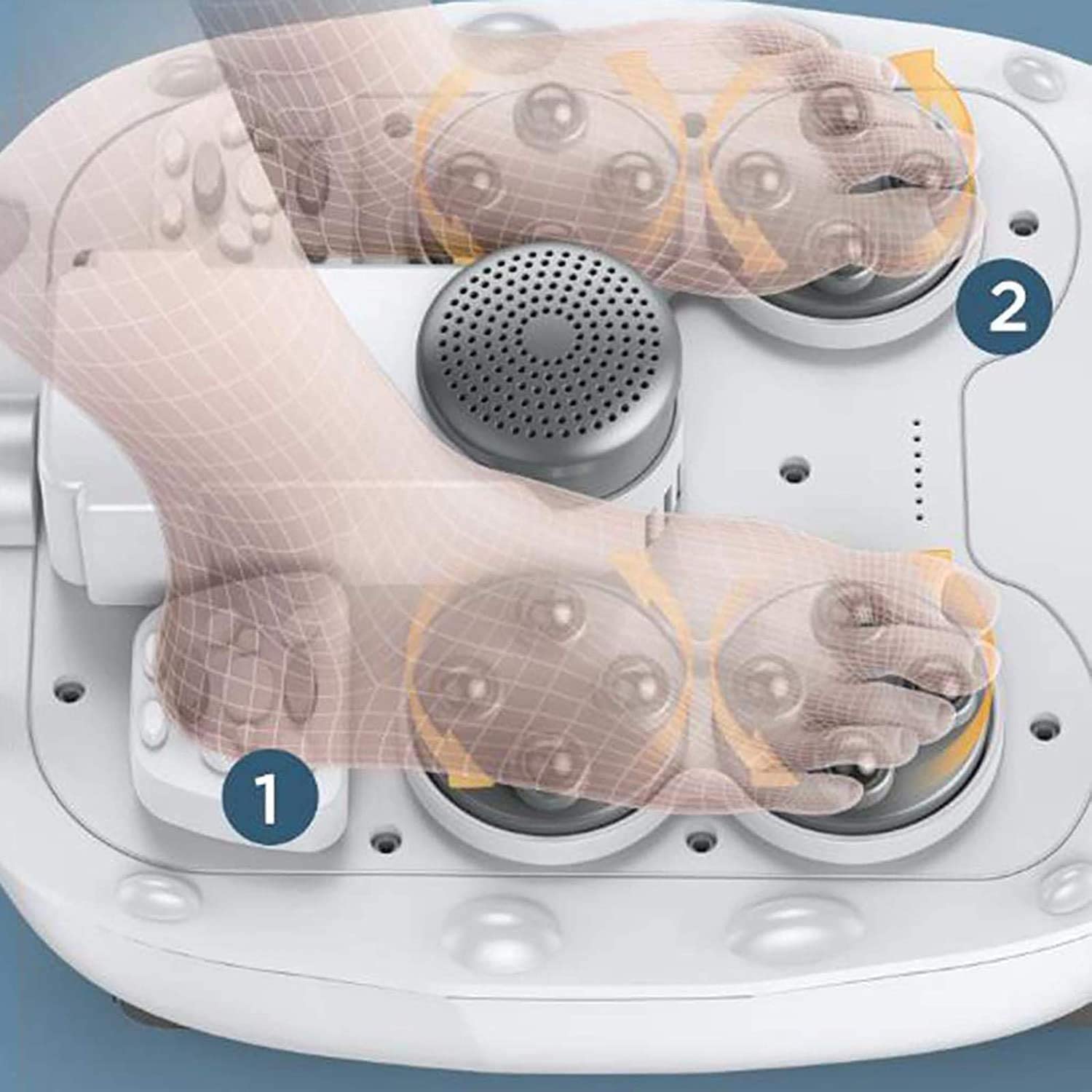 Masajeador de Baño de Spa para Pies con Calor, Pedicura Spa Motorizado Shiatsu Rodillo de Masaje Punto de Acupuntura, Conversión de Frecuencia, Burbujas, Temperatura de Tiempo Ajustable