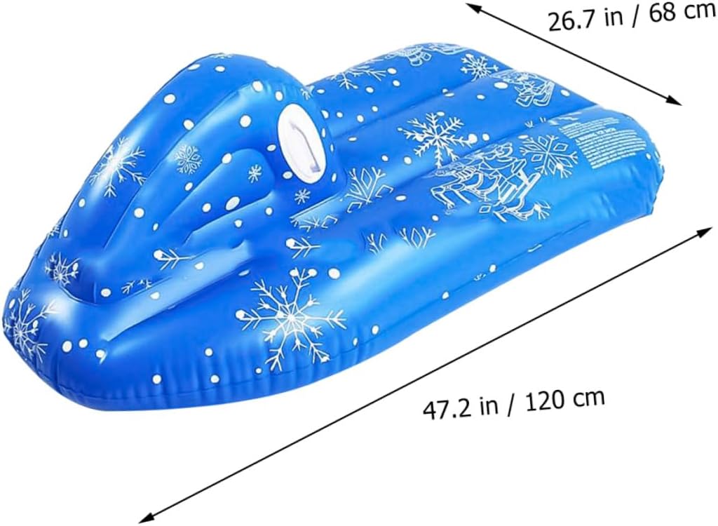 Happyyami Inflatable Snow Tube Sled Winter Snow Skiing Equipment Cold-Resistant PVC Snowboard for Outdoor Family Sledding Fun