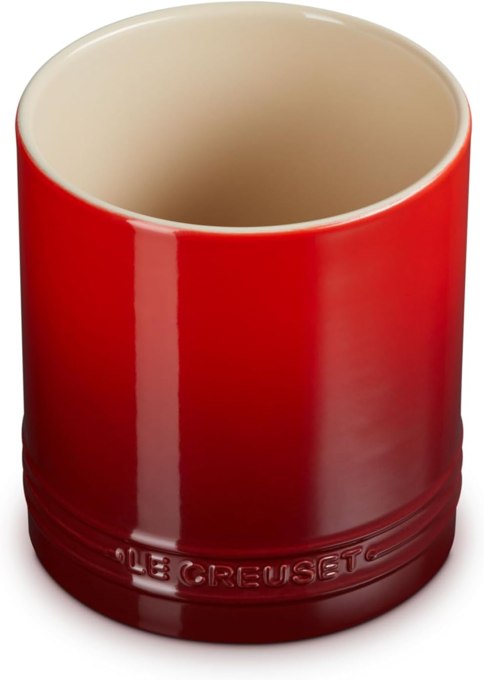 Le Creuset Stoneware Signature Straight Wall Utensil Crock, 1 qt., Cerise