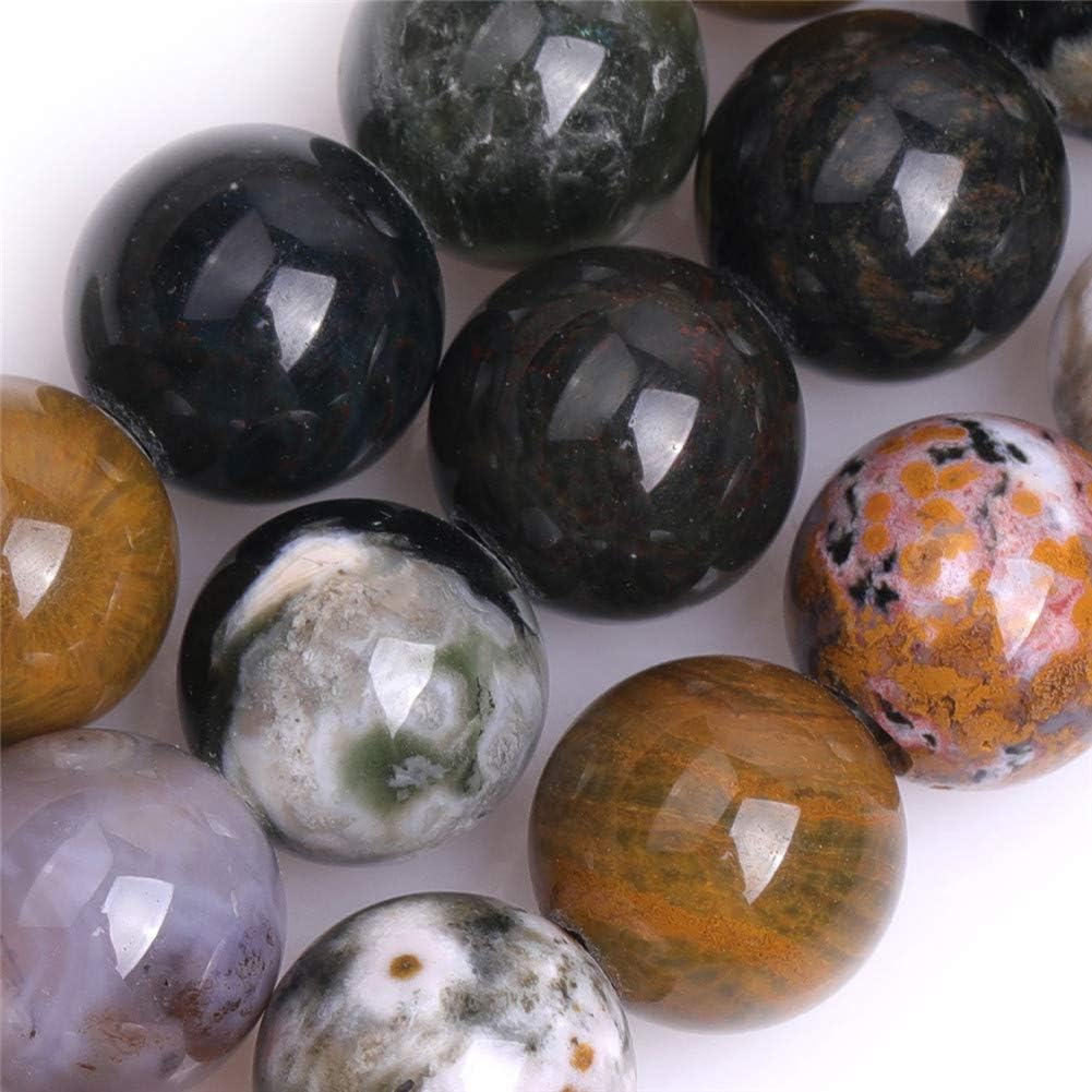 Natural Multicolor Ocean Agate Gemstone Semi Precious Round 12mm Loose Beads for Jewellery Making DIY Bracelet Necklace Crafts 15'' - Image 4