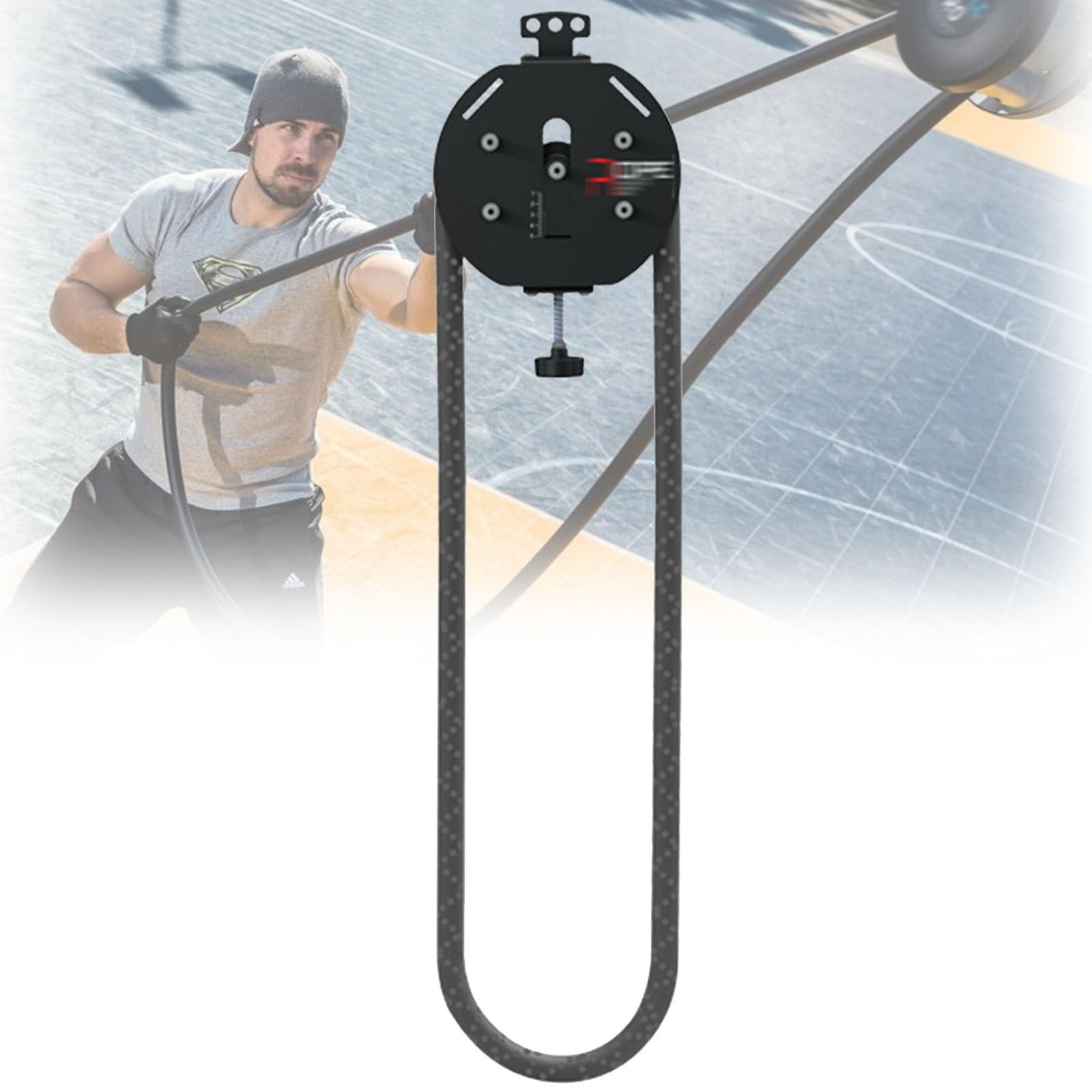 Ptatritious Black Resistance Trainer Machine, Adjustable Tricep Rope Attachment, Home Gym Infinity Rope For Muscle Endurance, Upper Extremity Physical Training, Aerobic Exercise Training