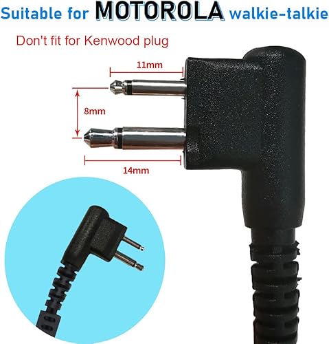 Miniatura 2 de Motorola - Auriculares para Walkie Talkies con micrófono de 2 pines y tubo acústico encubierto, compatible con radios bidireccionales CP200,