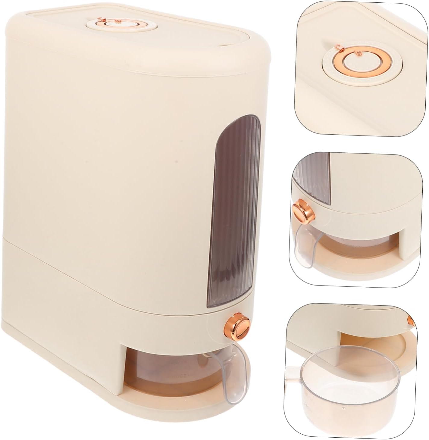 Airtight Rice Storage Container Measuring Cup Rice Dispenser for Cereal and Flour 5L Food-Grade Plastic for Kitchen Organization