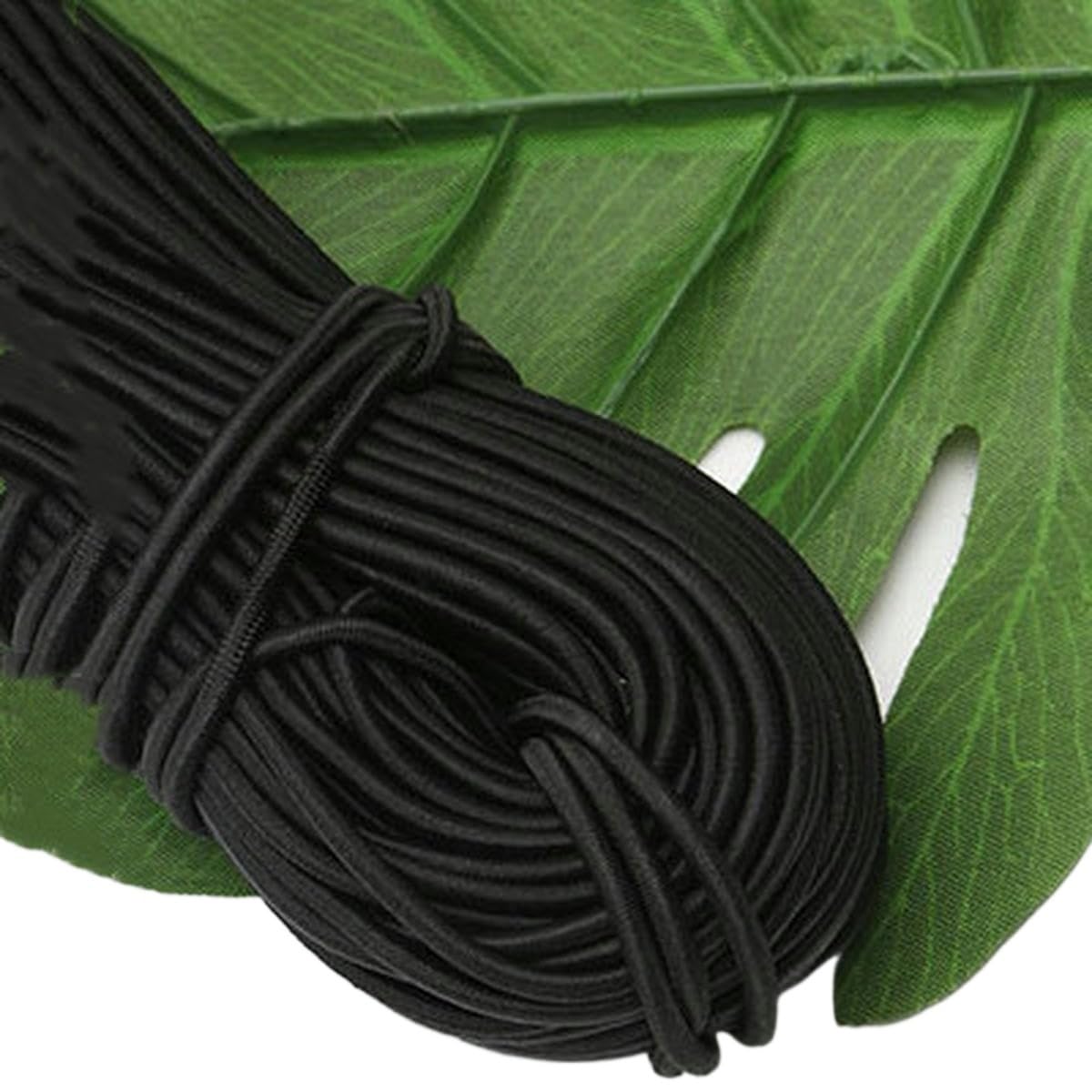 Czarny biały okrągły elastyczny pasek 1mm-15mm rozciągliwy sznurek do majsterkowania szycie elastyczna lina gumka akcesoria liniowe 1 szt(Black 7mm,1M)