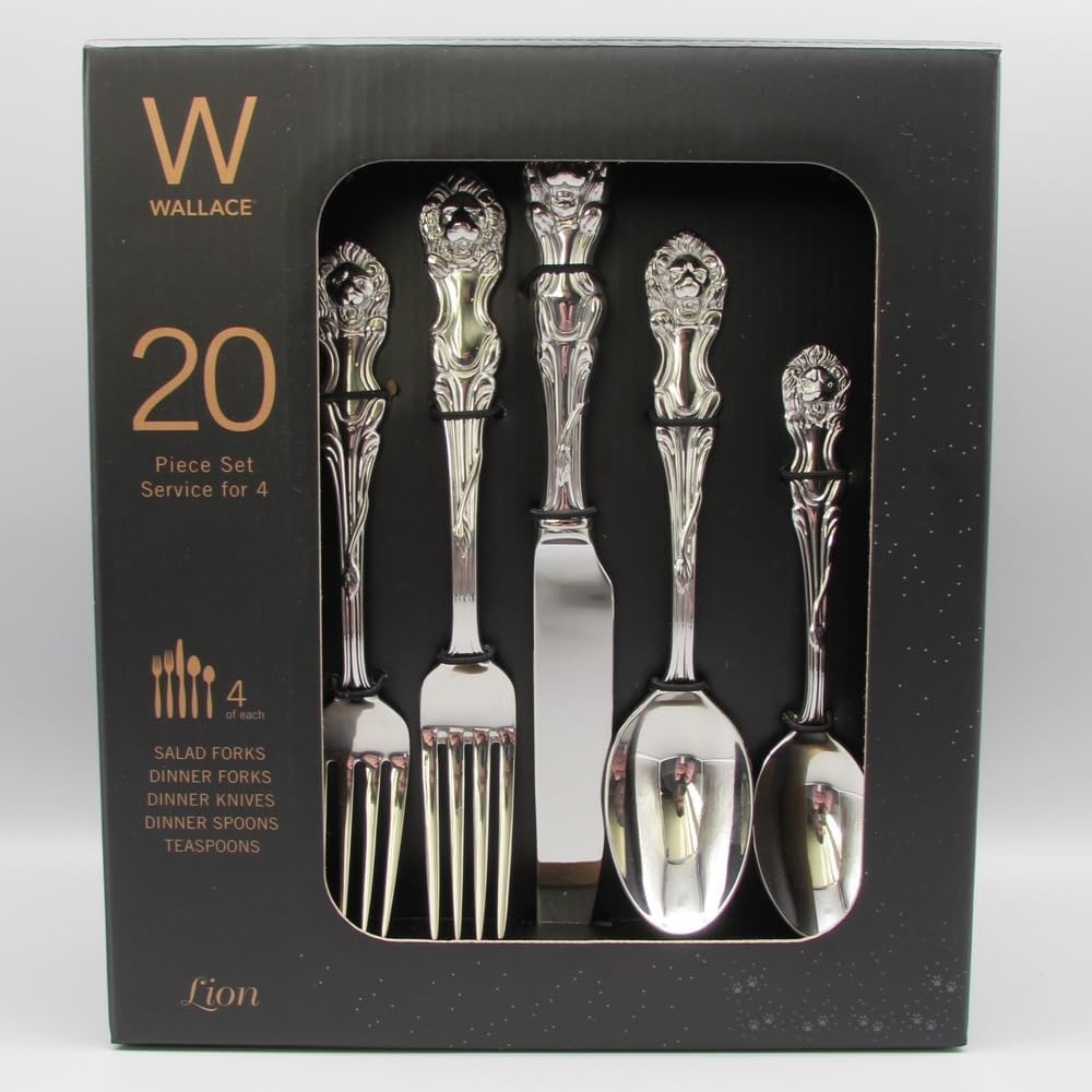 Wallace Lion 18/10 Stainless Steel 20pc. Flatware Set (Service for Four)