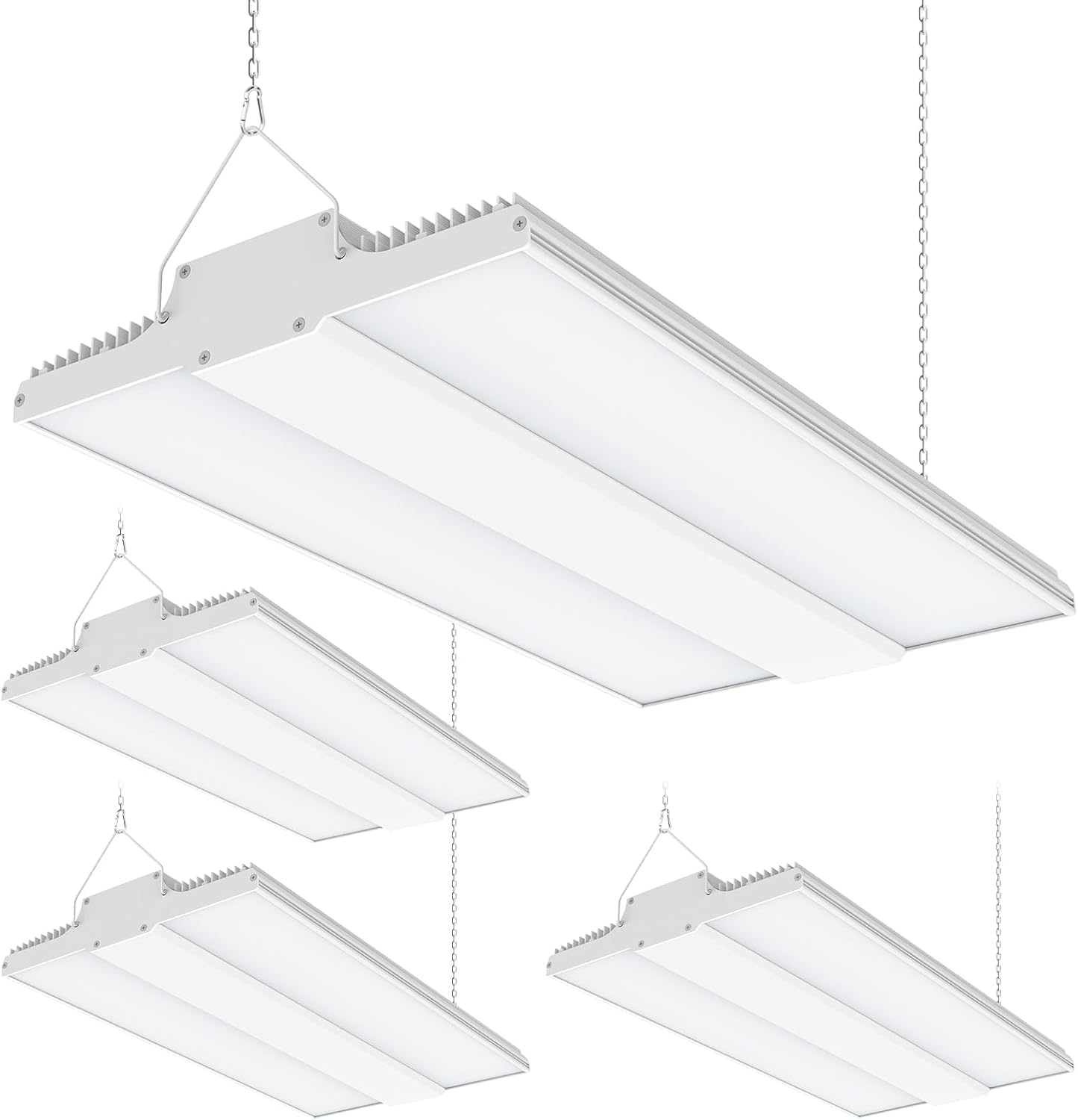 ADUB 4 Pack 200W LED High Bay Shop Light 30000LM, 1.63 FT LED Linear High Bay Light Dimmable 0-10V, 5000K Hanging Shop Light, UL DLC Listed Commercial Bay Light for Warehouse Factory Garage, 100-277V