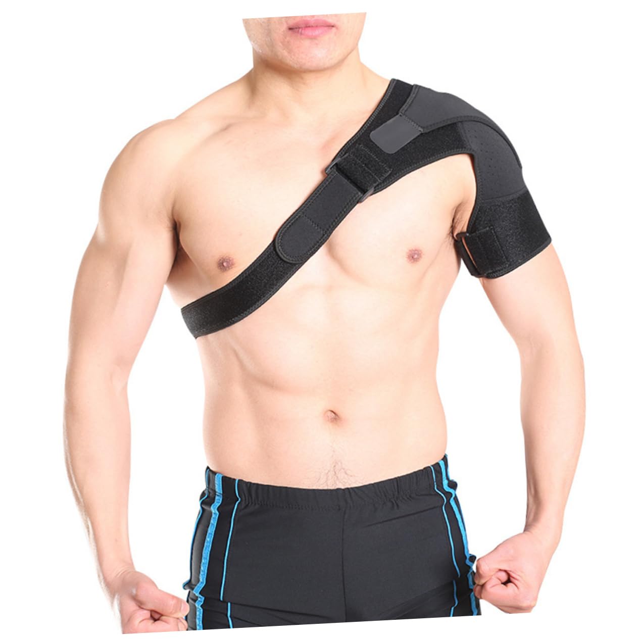 ORFOFE Adjustable Shoulder Immobilizer Support Brace for Rotator Cuff and Dislocation Relief Breathable Pad Shoulder Strap Black