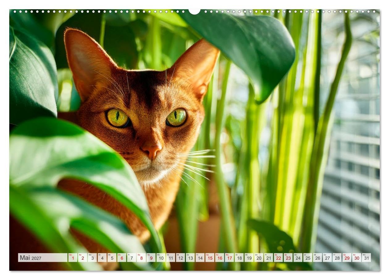 Katzen - Jeder Moment ein Abenteuer (hochwertiger Premium Wandkalender 2027 DIN A2 quer), Kunstdruck in Hochglanz: Chaos mit Charme (CALVENDO Tiere)