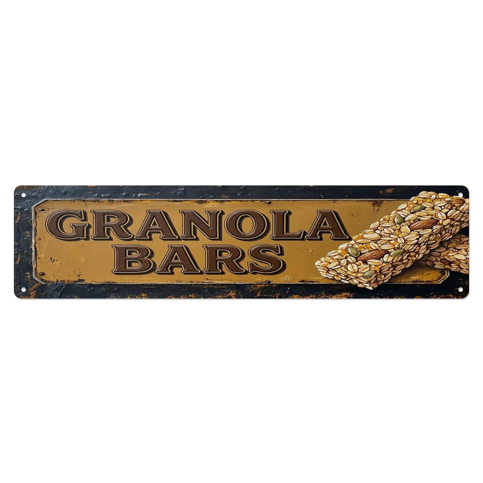 Vintage Granola Bars Crunchy Farmhouse Metal Tin Sign