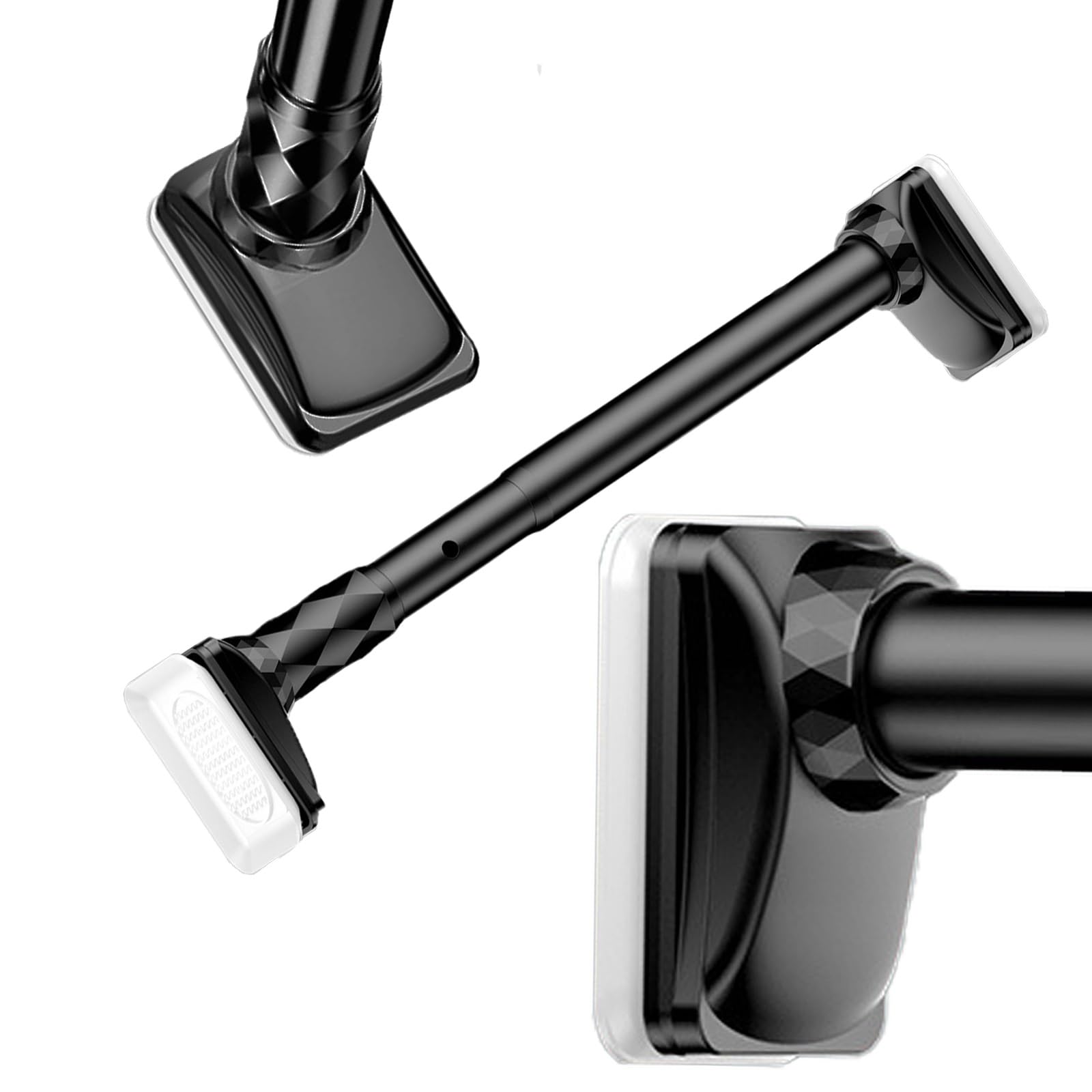 Tringle à rideau de douche réglable 310-400 cm en acier noir