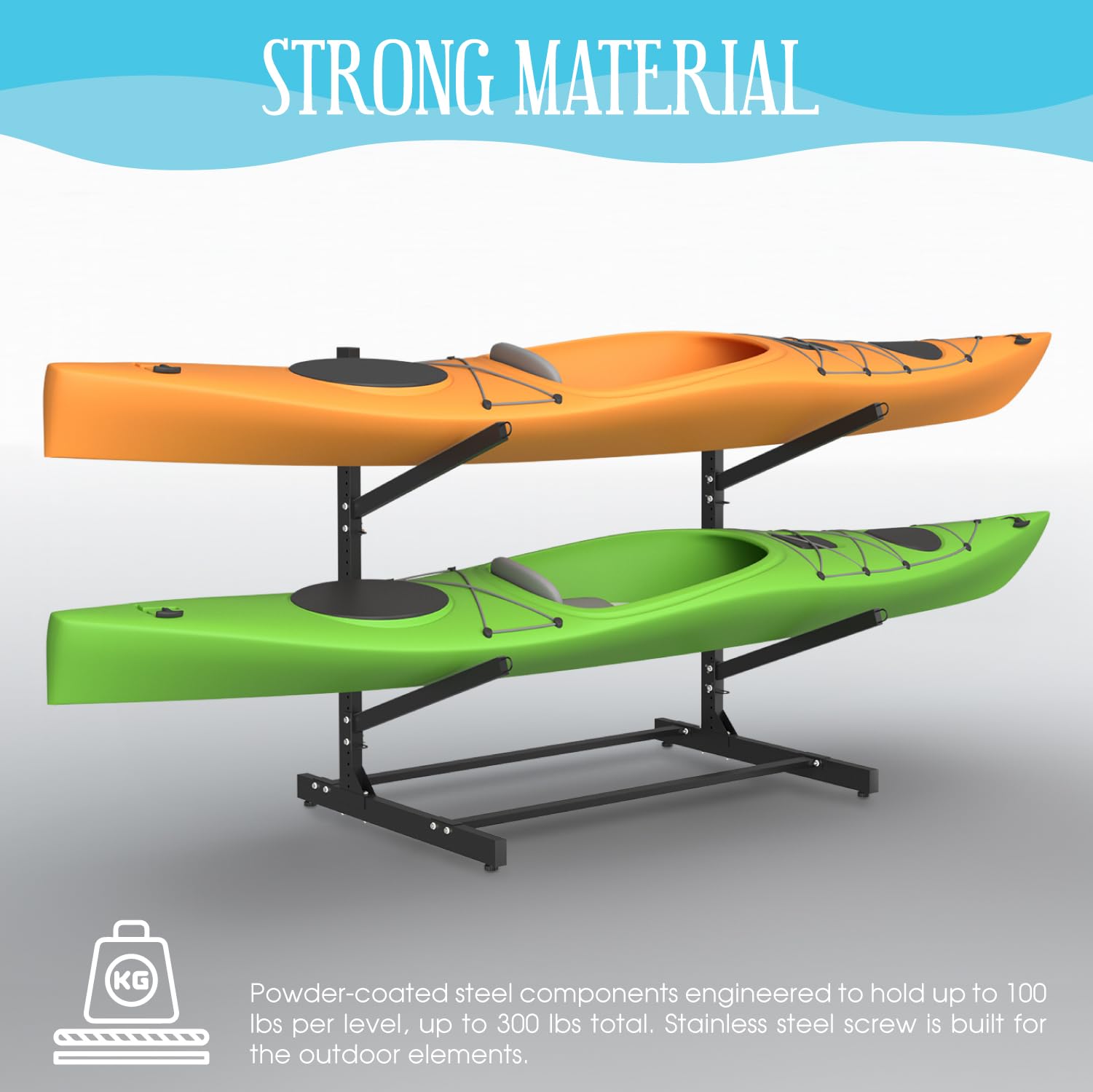 Amazon | 調節可能なカヤック収納ラック 自立型 SUPスタンド 耐候性