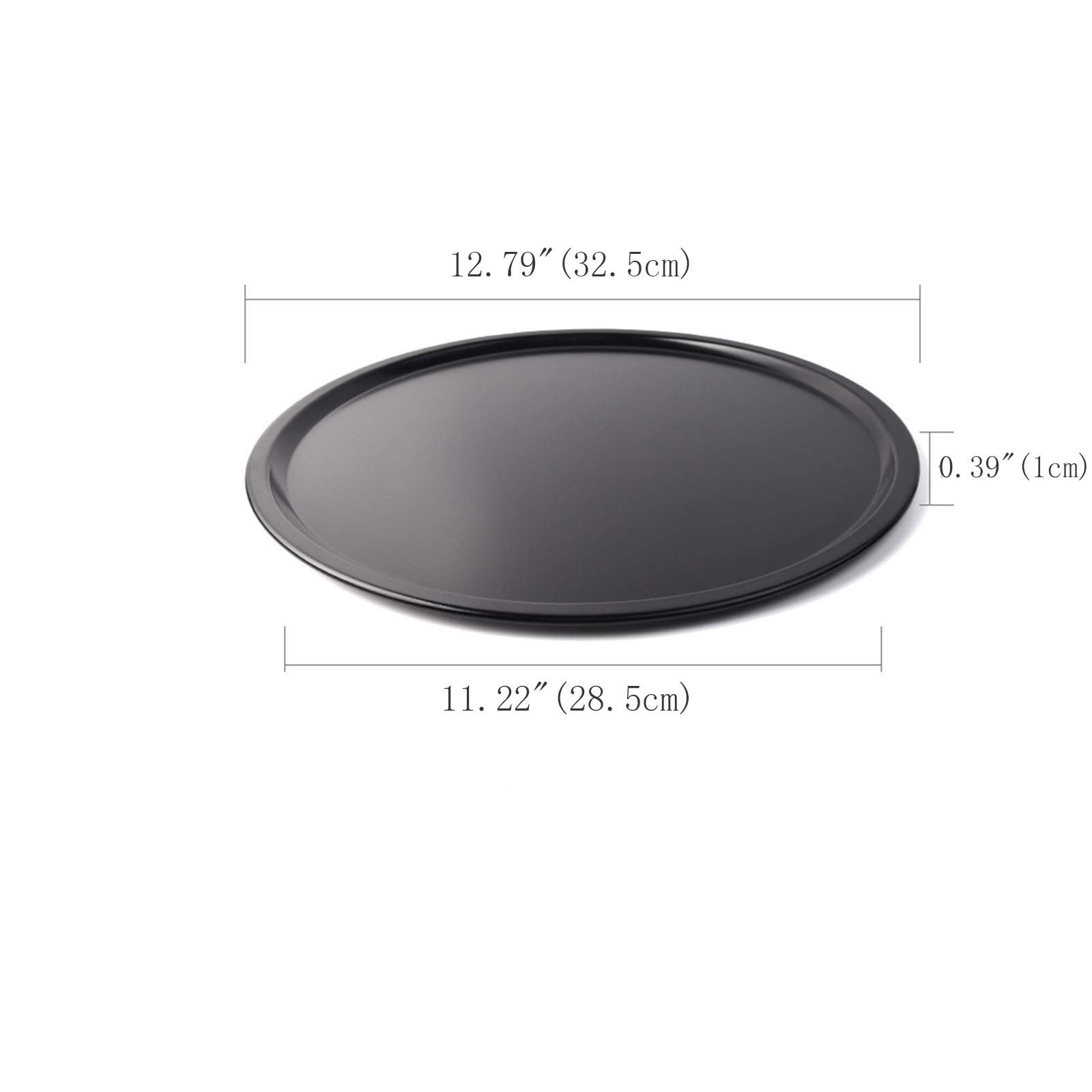 MINIDUO Pizza Pan Multifunction Round Thicken Carbon Steel Non-Stick Bakeware High Temperature Resistance Baking Tray for Home Kitchen Hotel Restaurant-12 inch