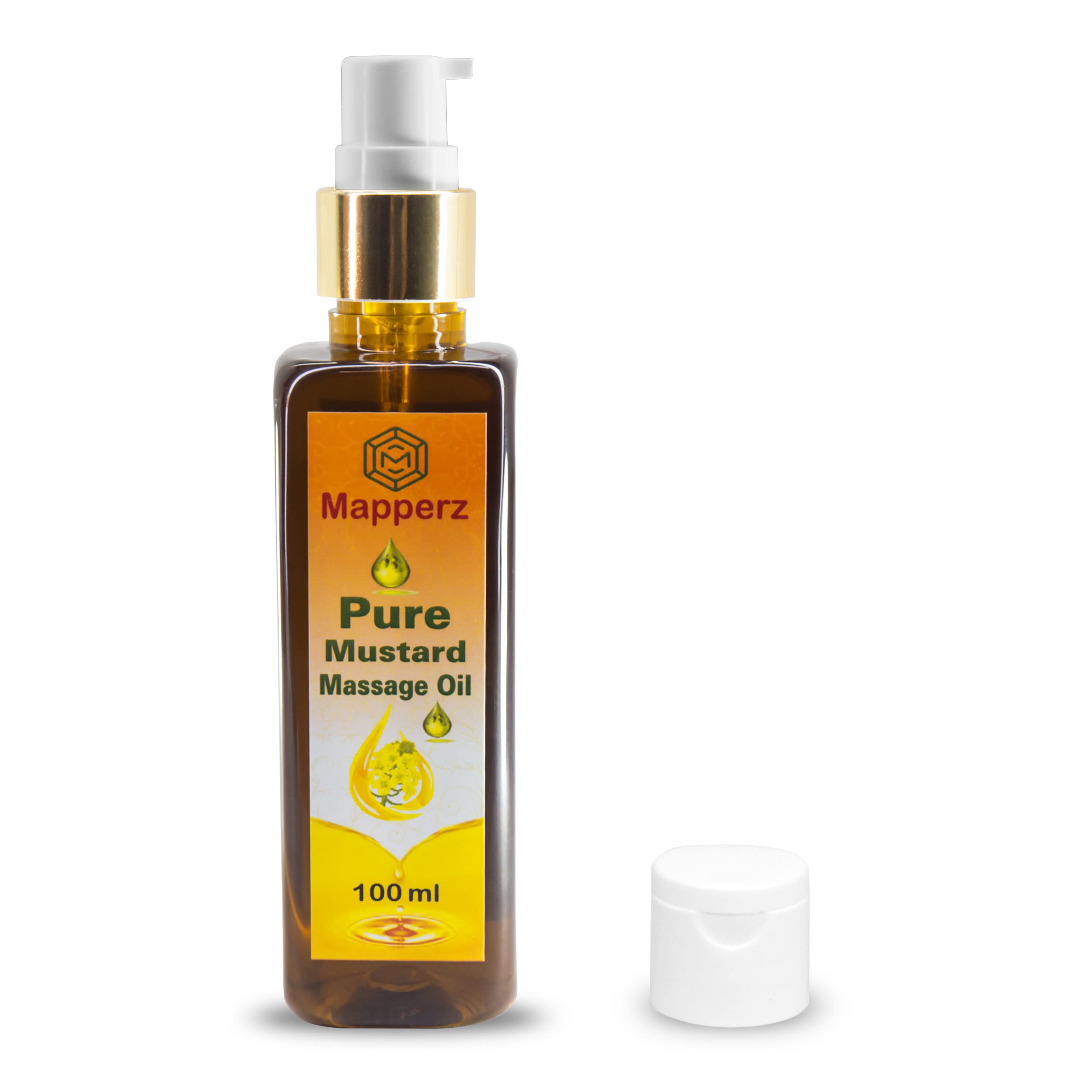 MAPPERZ Cold Pressed Organic Mustard Oil, Natural Chemical-Free 100% Pure Extra Virgin Kachi Ghani Brown Mustard Oil, Skin & Body Massage, Moisturizing Relaxing Body Massage oil, For All Skins, 100ml (B0C43GQZ1N) Amazon Price History, Amazon Price Tracker