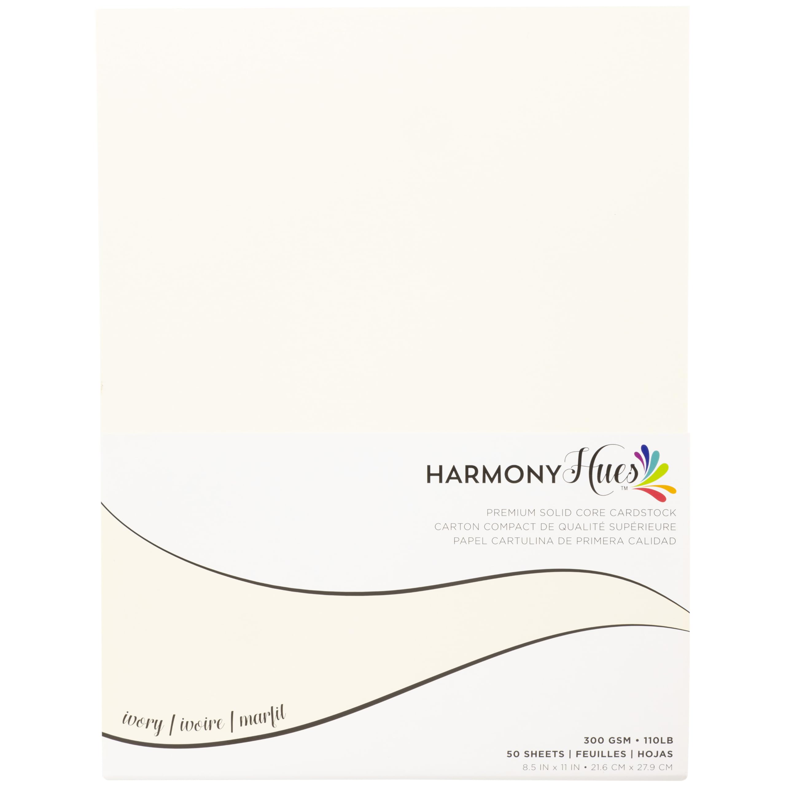Cardstock 8,5 x 11 Papierpackung – 50 kg Karton für Bastelarbeiten, Kartenherstellung, Sammelalben, 50 schwere, doppelseitige Blätter, fester Kern, 300 g/m², elfenbeinfarben