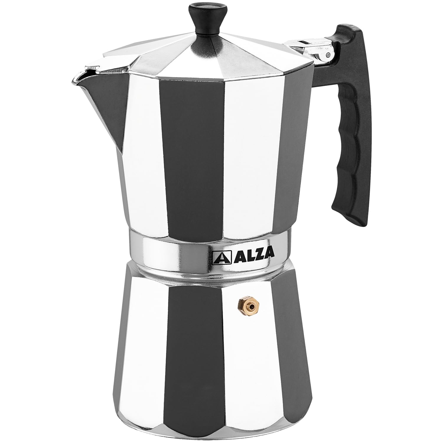 ALZA Kaldi - Cafetera Italiana de 9 Tazas, Aluminio, Inducción, Todo Tipo de Cocinas, Apta para Lavavajillas, Asa de Fibra, Cierre Hermético