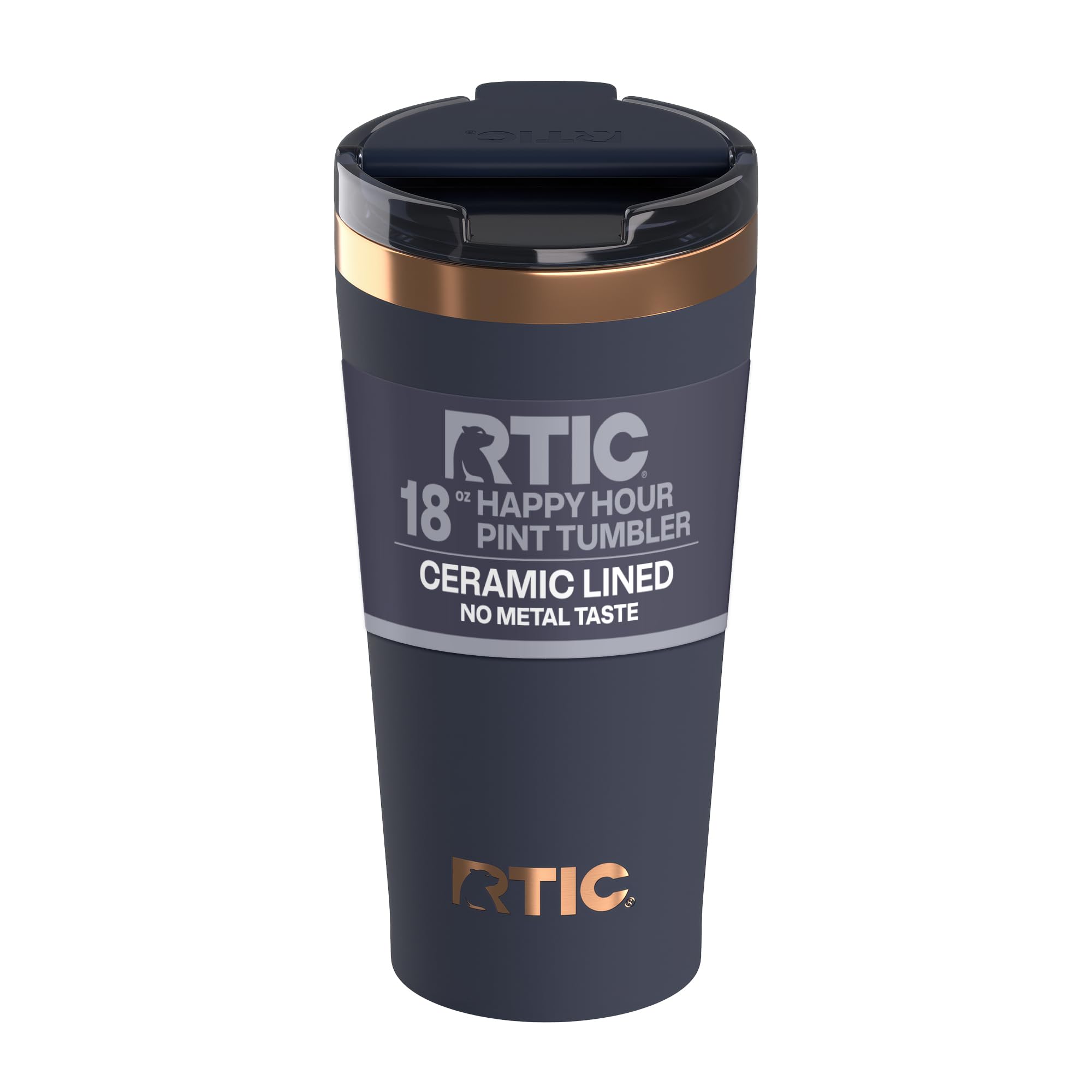 RTIC 18oz Pint Tumbler with Lid Ceramic Lined Black Cherry | Insulated Stainless Steel Metal Portable Travel Cup for Hot and Cold Drinks Coffee Car Camping and Travel product thumbnail 2