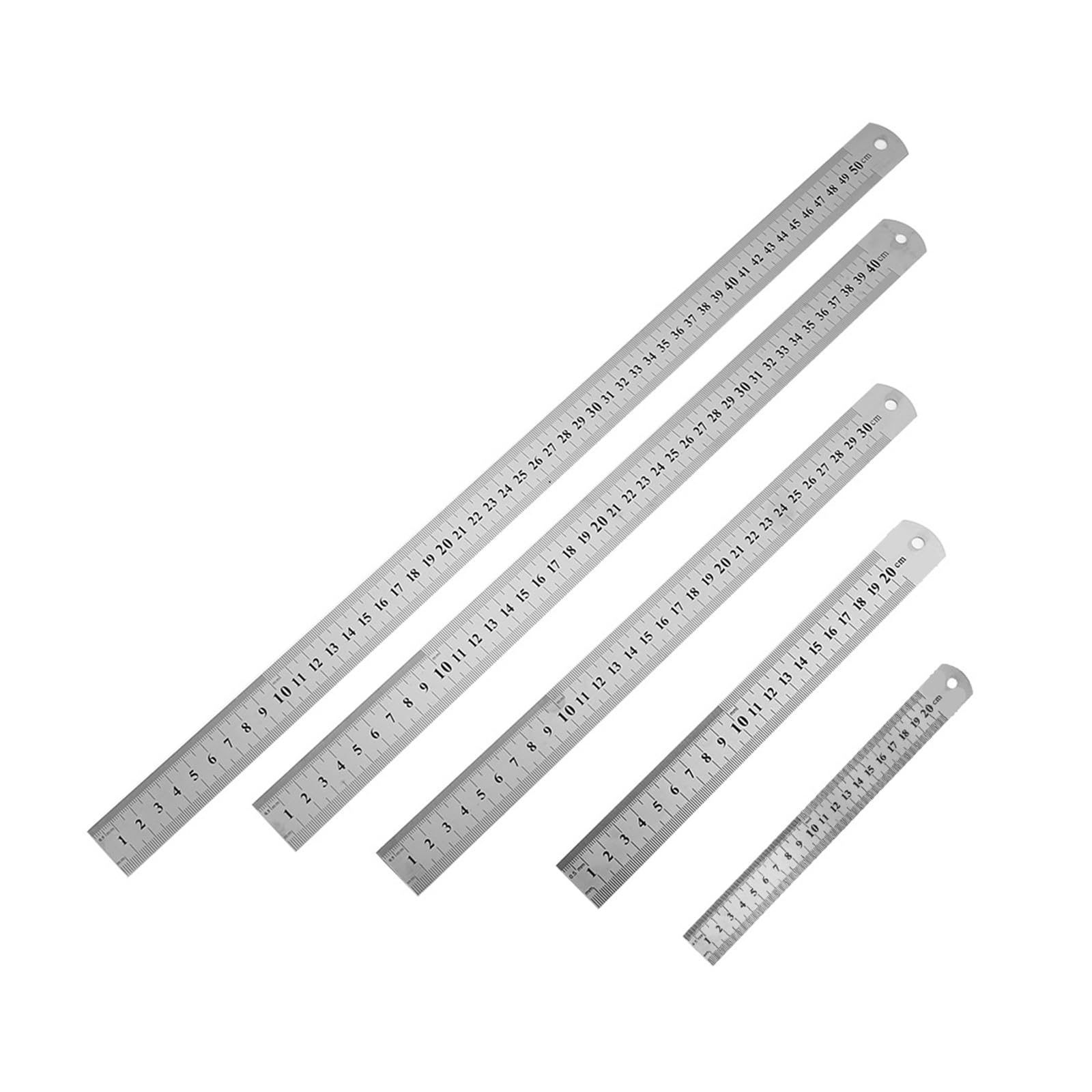 Righello in acciaio inox, strumento di misurazione di precisione su entrambi i lati, bordo resistente, ideale per misurazioni accurate