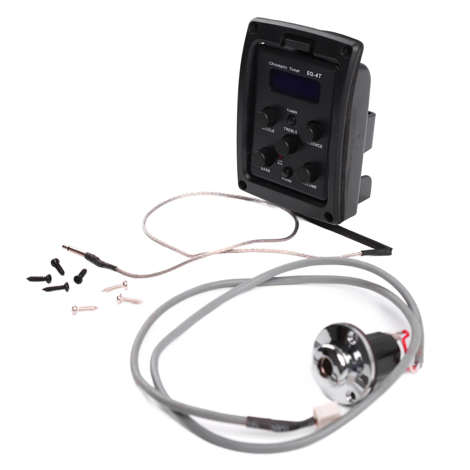 Égaliseur De Guitare 4 Bandes, EQ De Micro Portable 4 Bandes, Boîtier En Plastique, égaliseur De Guitare, Accordeur De Couleur, Pédale D'effet De Guitare, Accessoires De Basse Pour la Performance