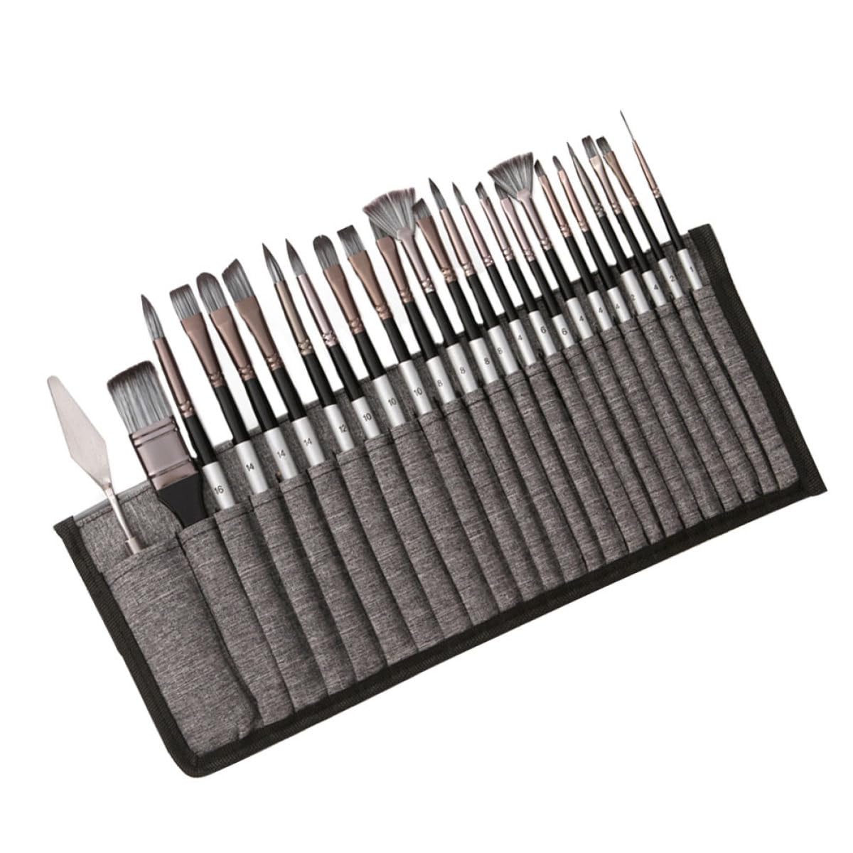 SOLUSTRE Lot de 24 Set de Set de Pinceaux Peinture à l'huile en Nylon avec Paquet, Forme Simple, Style Élégant, pour Dessin et Peinture D'élève