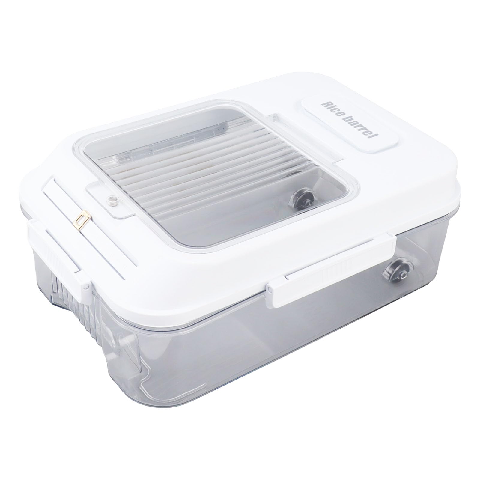 Contenitore per la conservazione del riso con coperchio ribaltabile magnetico e piccola scatola incorporata, PP e PET per uso alimentare, sigillato ermeticamente, riutilizzabile e (S550 ml 8000 mAh)