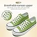 Xraehni Canvas Shoes for Women Men Low Top Lace Up Sneakers Canvas Fashion Sneakers Classic Casual Walking Shoes Comfortable Breathable Lemon Green