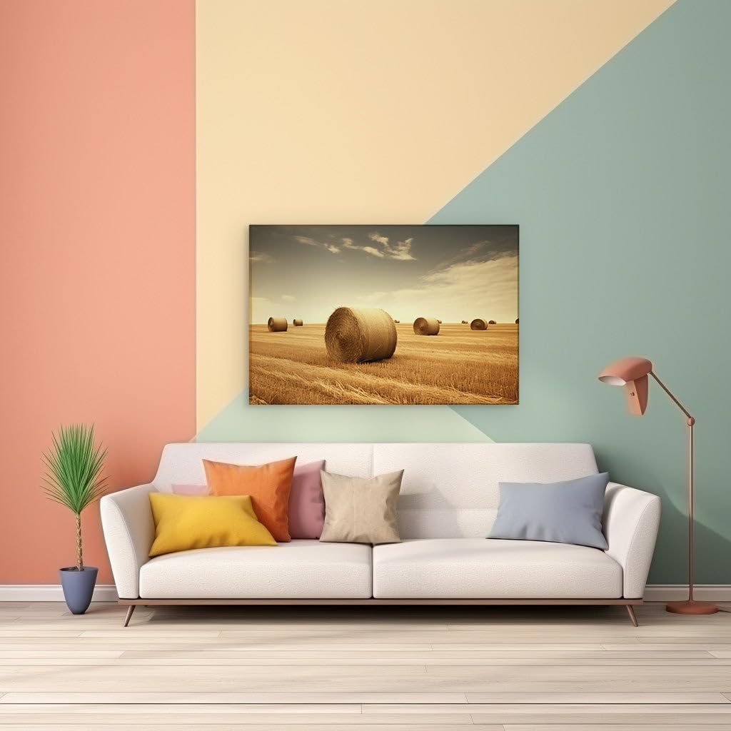 Canvas for Living room. Starry Night in the Coastal Haven: Where Sea Reflects the Town's Twinkling Charm, 27 x 18 inch Canvas Wall Art - Seascapes And Ocean - Zen Wall Decor - 69x46 cm (27x18 inch)