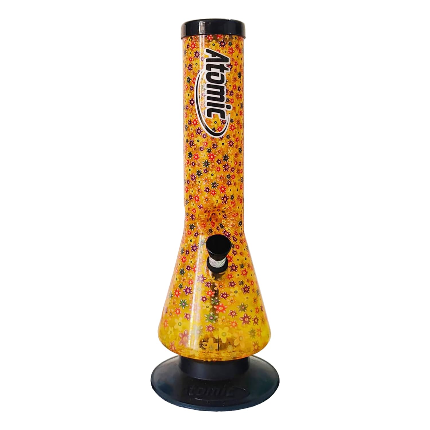 Atomic Acrylic 30cm "Power of the Flower" Ice Waterpipe bong, manufactured by Chongz UK, Stands approximately 30cm tall (Gold)