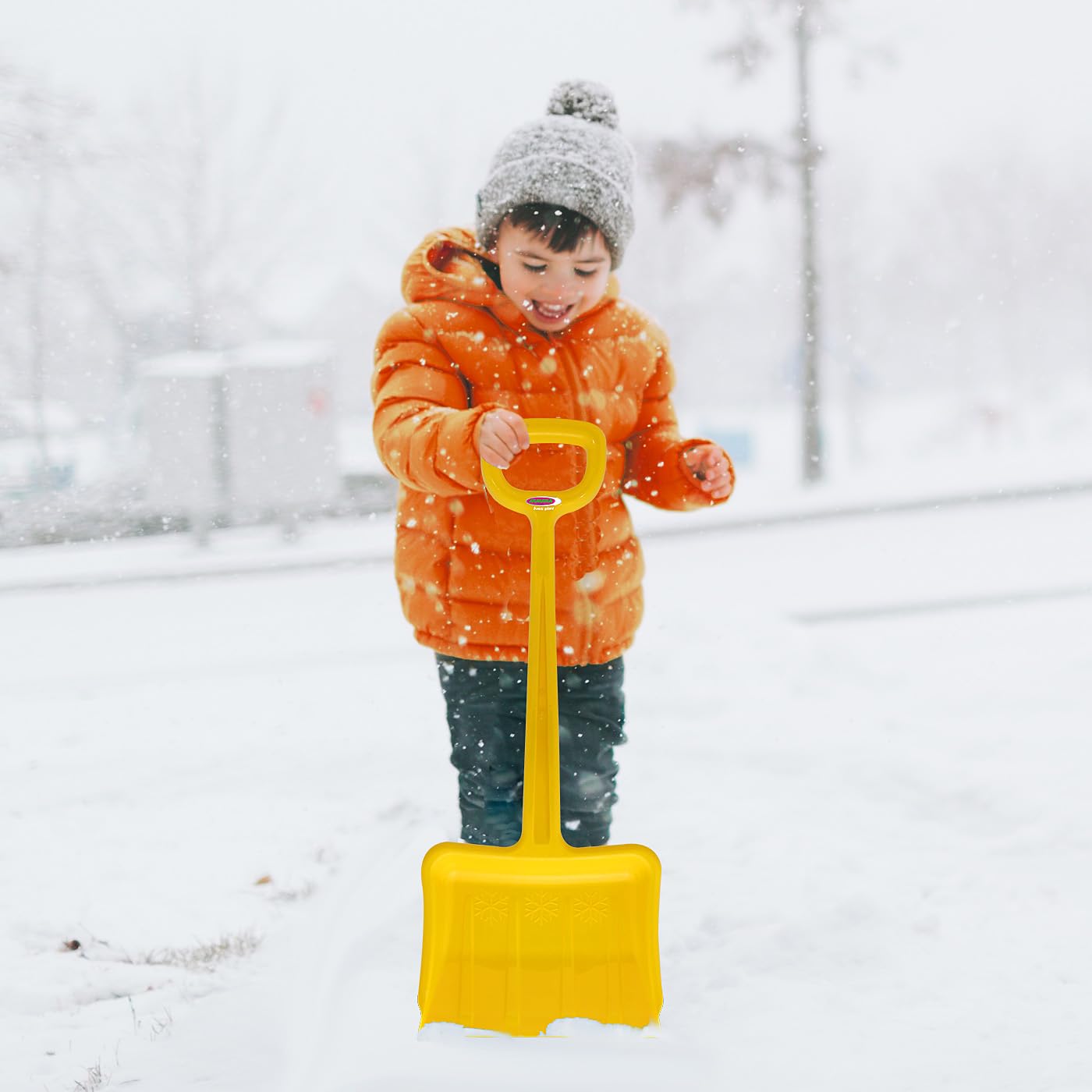 Jamara 460401, Snow Play Snow Shovel Tally 70 cm Yellow, Robust and Stable Plastic, Reinforcing Ribs In The Blade - Image 2