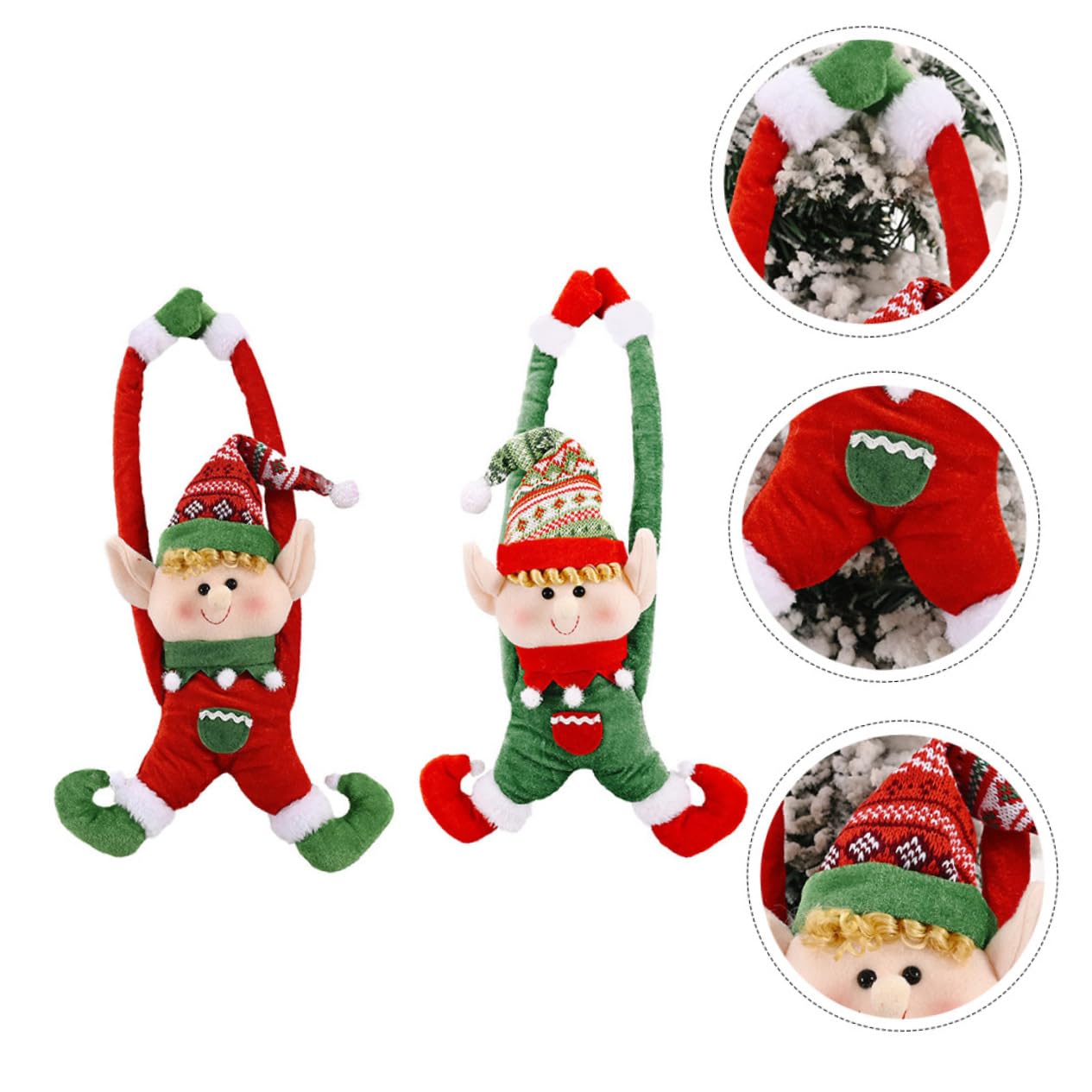 NOLITOY 2stücke Rote Weihnachts-Elfen Türdekoration Kreative Vorhangklammern Mit Lustigem Design Langlebig Und Vielseitig Für Fenster Türen Bäume Weihnachtliche Deko Für Drinnen Und Drauße
