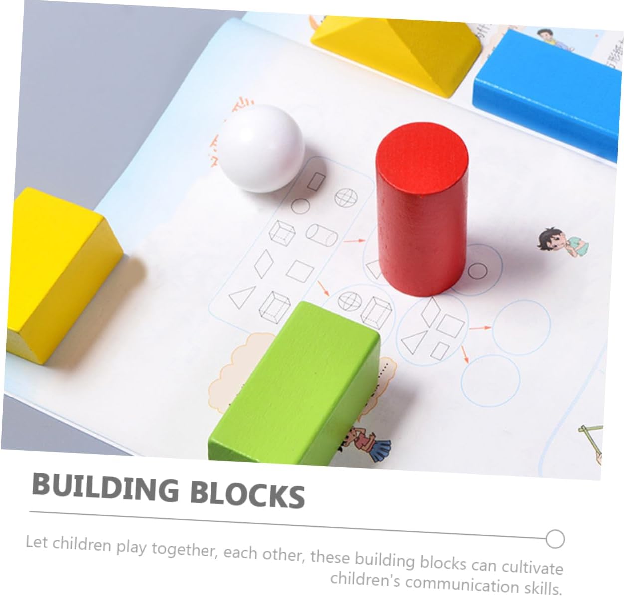 18pcs Multicolored Wooden Blocks Set Educational Geometric Shapes for Preschool Learning Enhancing Color Recognition and Cognitive Skills for Playtime