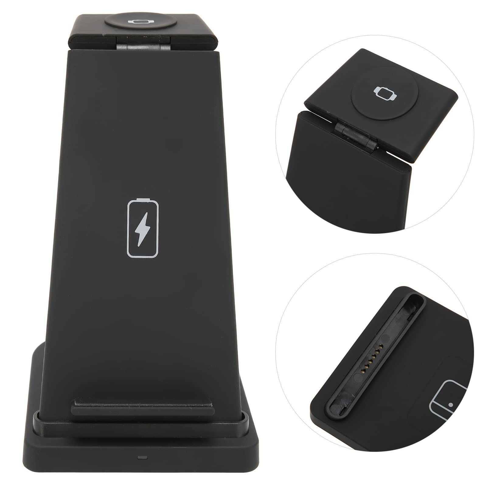 Haofy Caricatore Wireless 3 in 1 Design Ergonomico Diviso Supporto di Ricarica da 15 W per Dispositivi IOS Uso in Viaggio Leggero