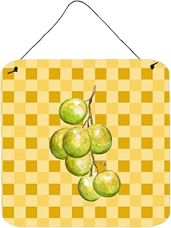 Caroline Tesoros del Color Blanco Uvas en Basketweave Metal impresión, Multicolor, 6h X 6 W
