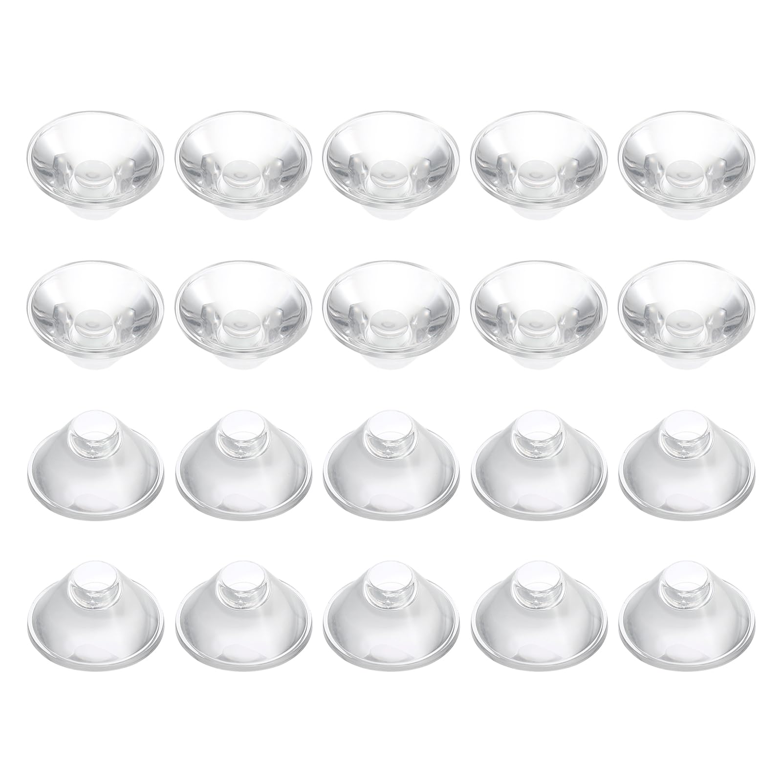 PATIKIL 60 Degree 20mm High Power LED Lens, 20 Pcs Clear Acrylic Optical PMMA Smooth Surface Lenses for 1W-5W LED Light, 90% Light Transmittance, Indoor Use