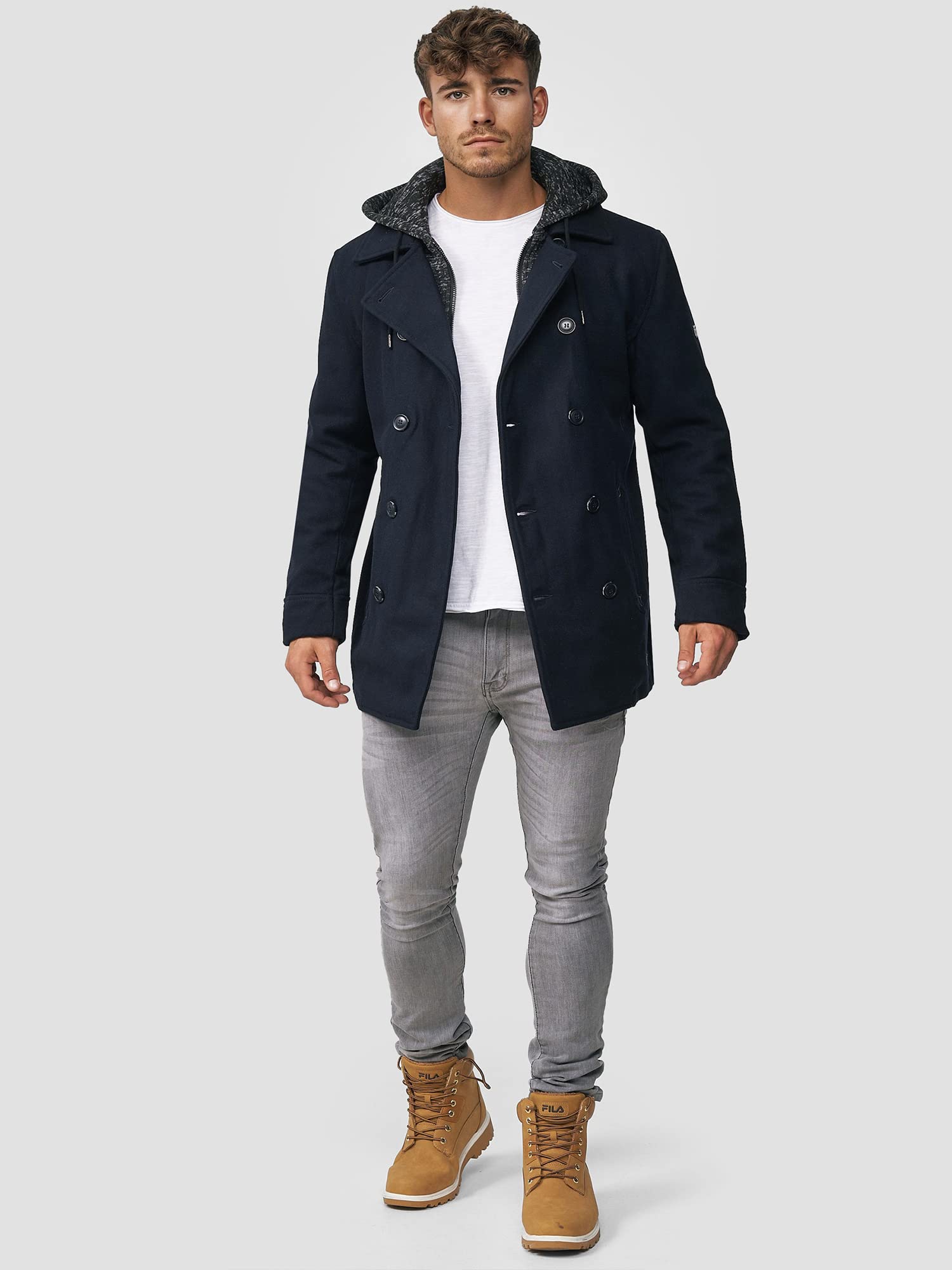 Indicode Uomini Cliff Coat | Cappotto corto con collo alla coreana