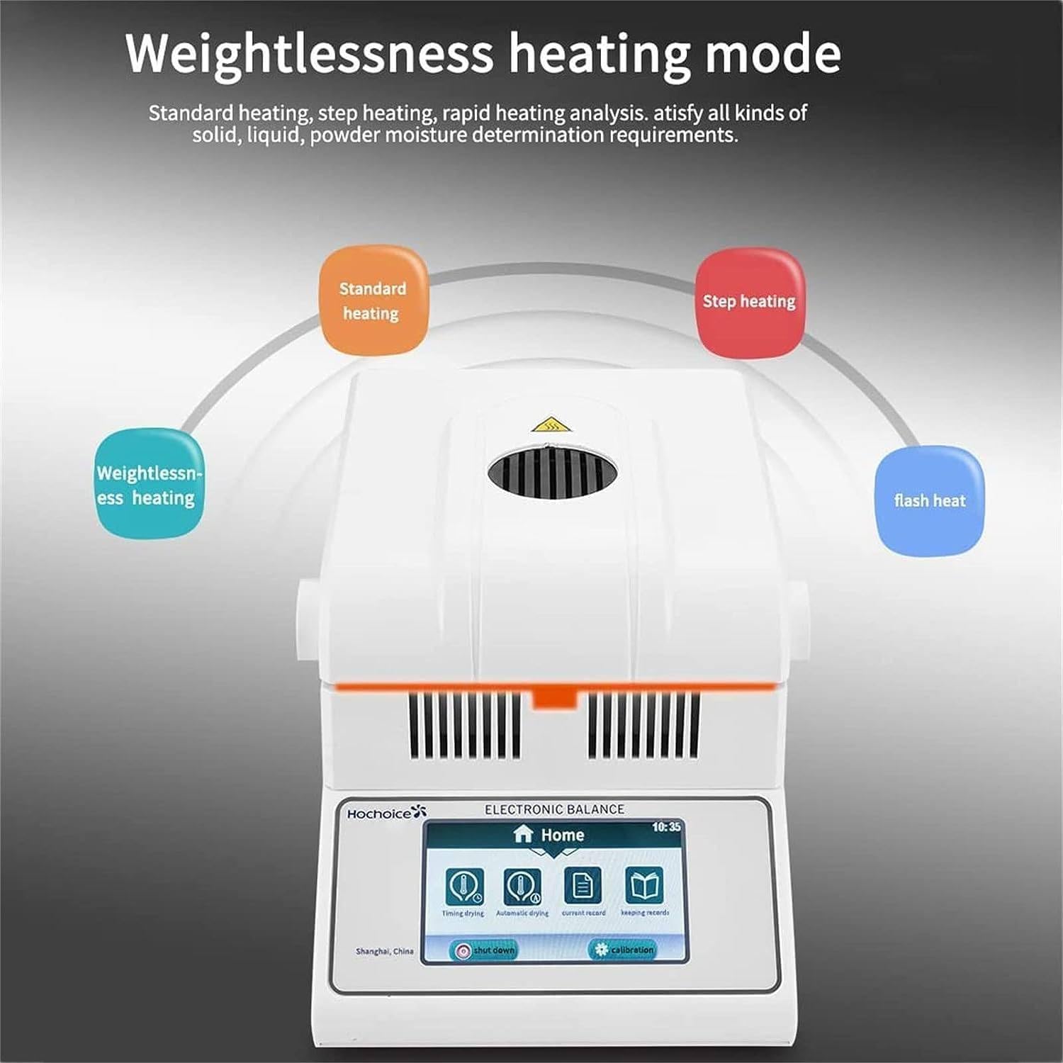 Analizador de humedad halógeno digital con legibilidad de 1 mg, probador de humedad de laboratorio de precisión del 0,02 % para agricultura, medicina, plástico, 50 g