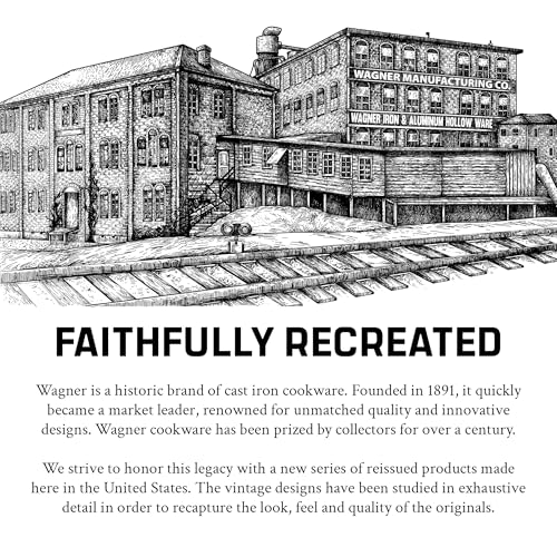 Wagner Cast Iron Griddle – 1950 Vintage Reissue in Wooden Box – Double Burner Griddle for Stovetop & Outdoor Cooking – Pre-Seasoned Cast Iron – Handcrafted in USA – Naturally Nonstick view 6