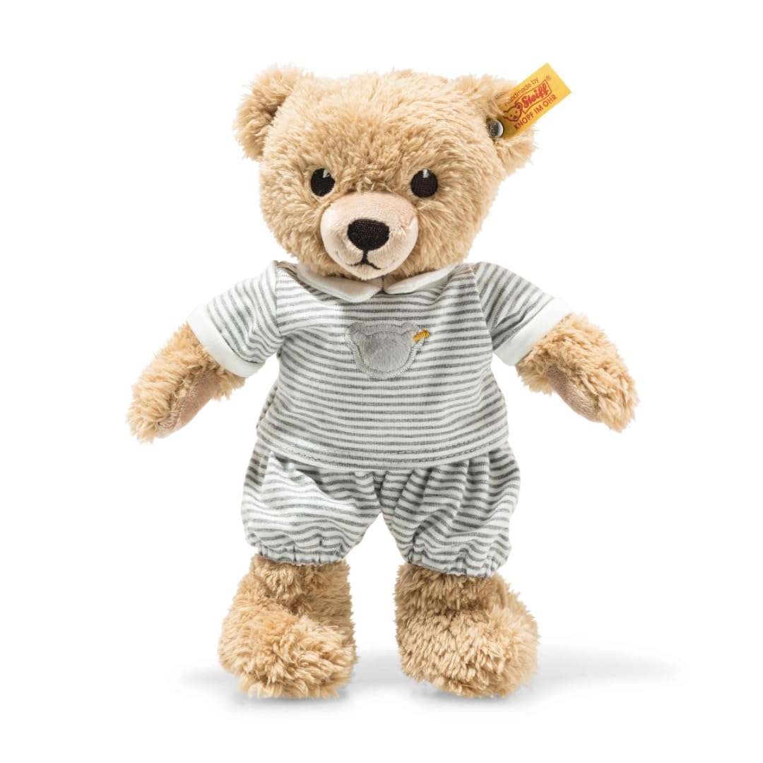 Steiff Peluche Orsetto Sogni d’oro, dolce animale di stoffa per bambini, bambine e neonati da 0 mesi, Friends, pupazzo di 25 cm, grigio chiaro, 239908