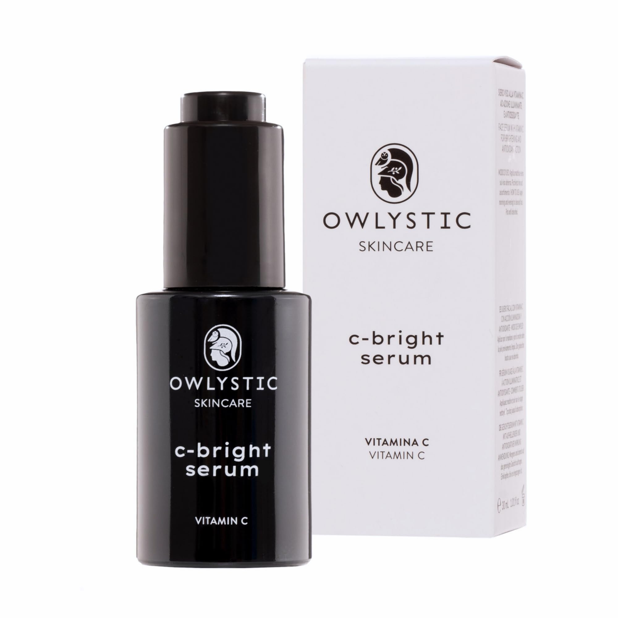OWLYSTIC Siero Vitamina C e Acido Ferulico Antirughe e Schiarente Antimacchia Viso MADE IN ITALY - Potente Azione Antiossidante per una Pelle Giovane Luminosa e Uniforme 30ml