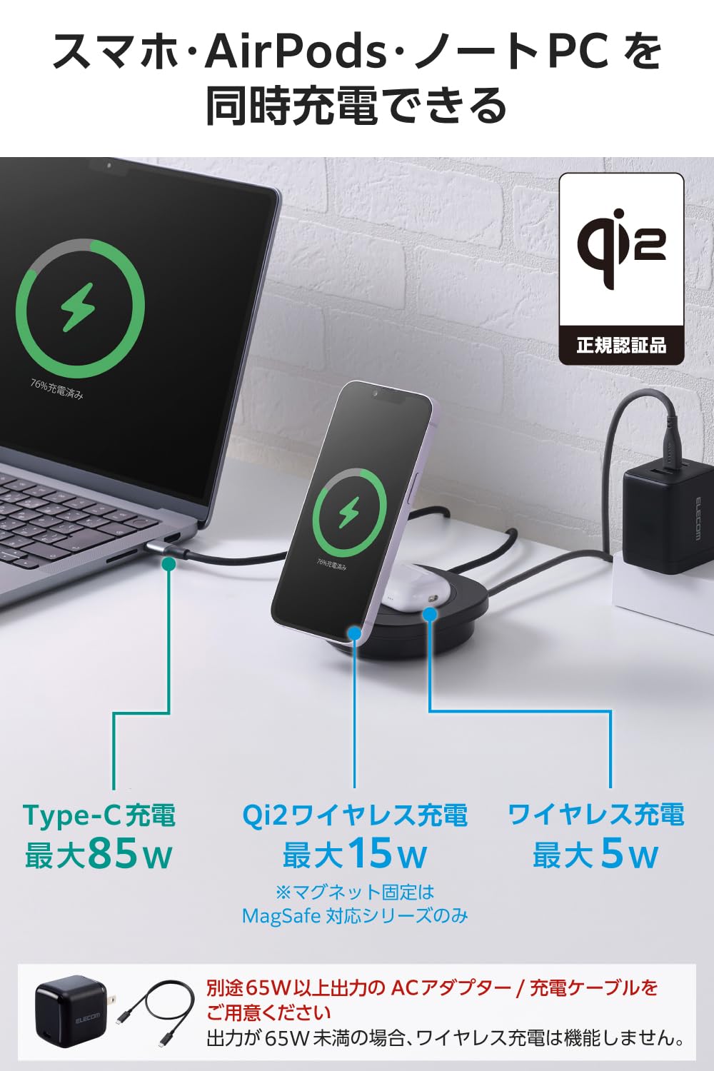 Amazon.co.jp: エレコム ドッキングステーション USB-C 4-in-1 Qi2