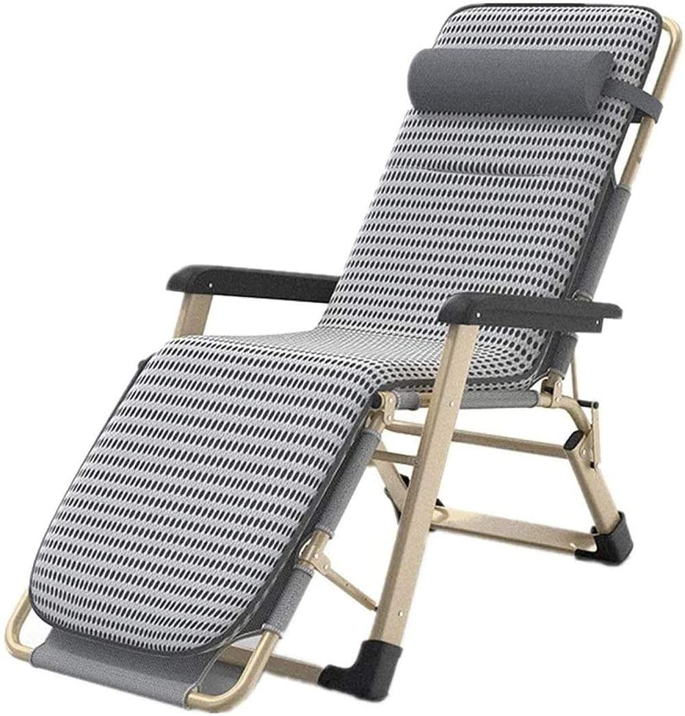 Chaise pliante inclinable avec coussin | Fauteuil de jardin 178cm