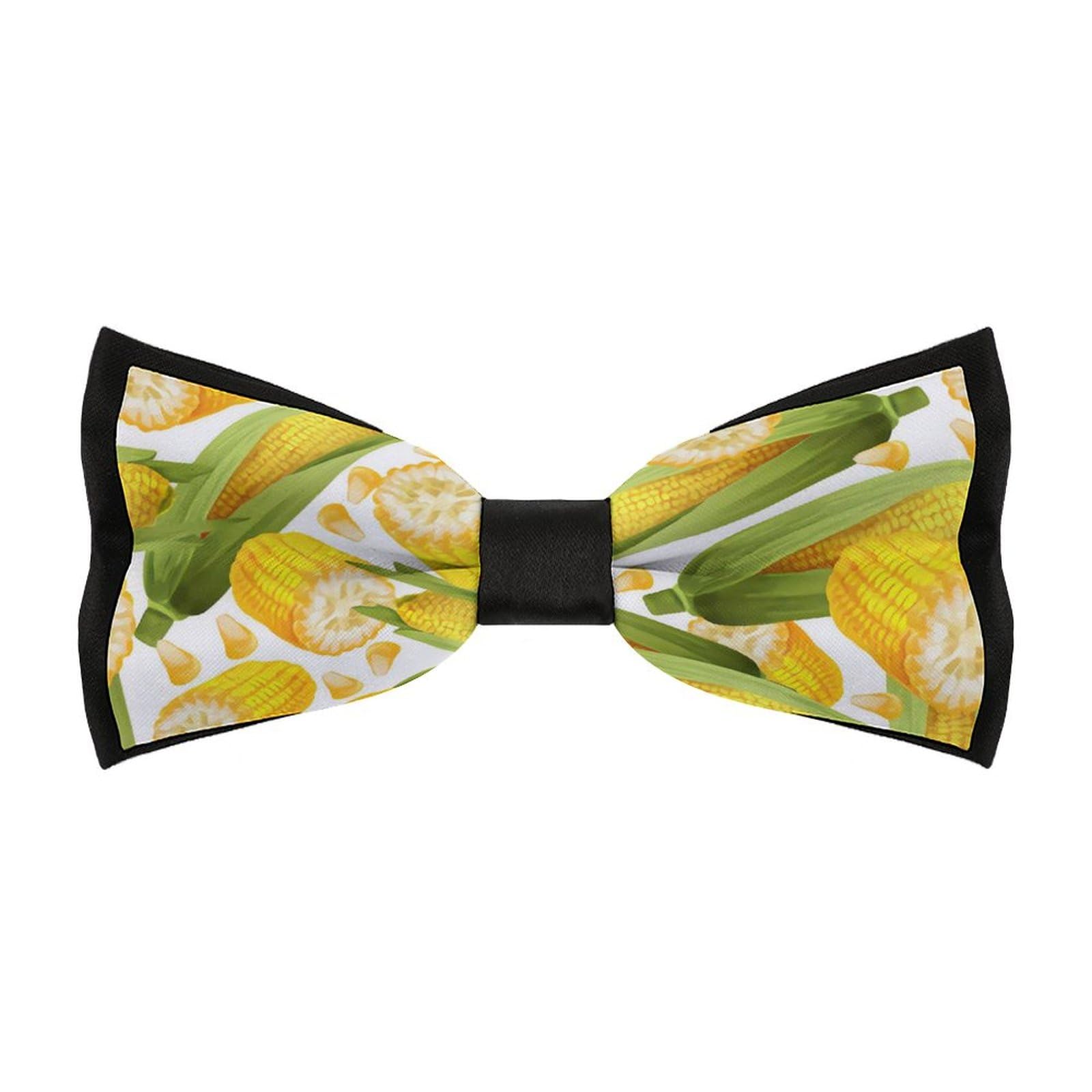 JYYAU Corn Pattern Bow Tie Adjustable Necktie For Men Business Fashion Pre-tied Tie Neckwear Novelty Accessory For Weddings Party Festival