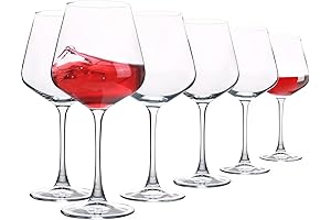 UMEIED 20 oz Stemmed Burgundy Wine Glasses Set of 6