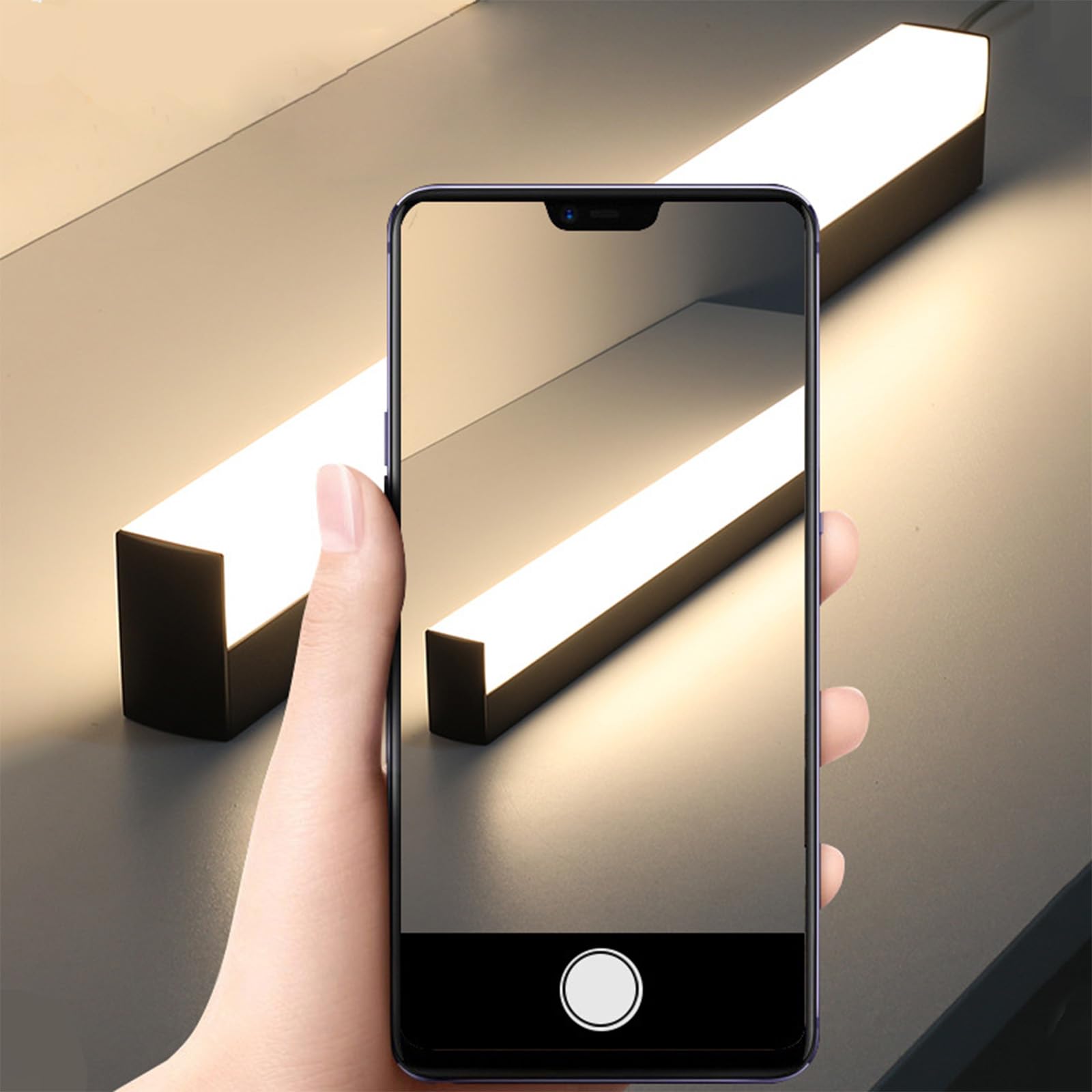 Applique da parete a LED per specchio del bagno, impermeabile IP44, luce calda/fredda, 3000 K/6500 K, ideale per armadietto, toeletta, doccia, camera da letto, soggiorno, hotel (nero)