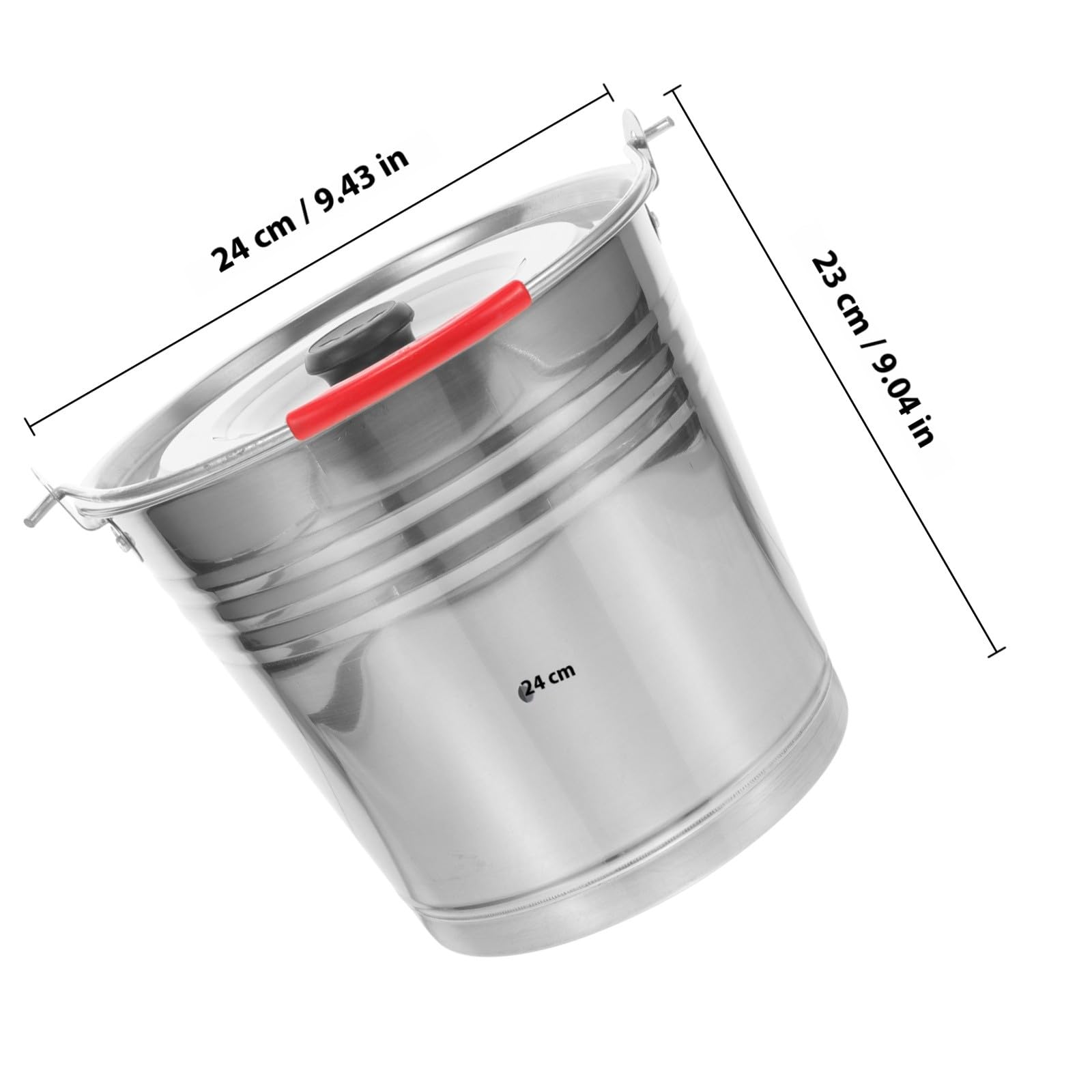 Luxshiny Secchio Ghiaccio in Acciaio Inossidabile da 6 con Manico e Coperchio, Secchiello Porta Ghiaccio Resistente per Hotel e Feste