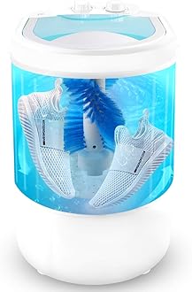 Portable Mini Washing Machine Wash Shoes Wash Clothes and Spin-dry, Semi-Automatic, 10 lbs Capacity,Mini Washer for Apartments Camping Dorms Business Trip College Rooms