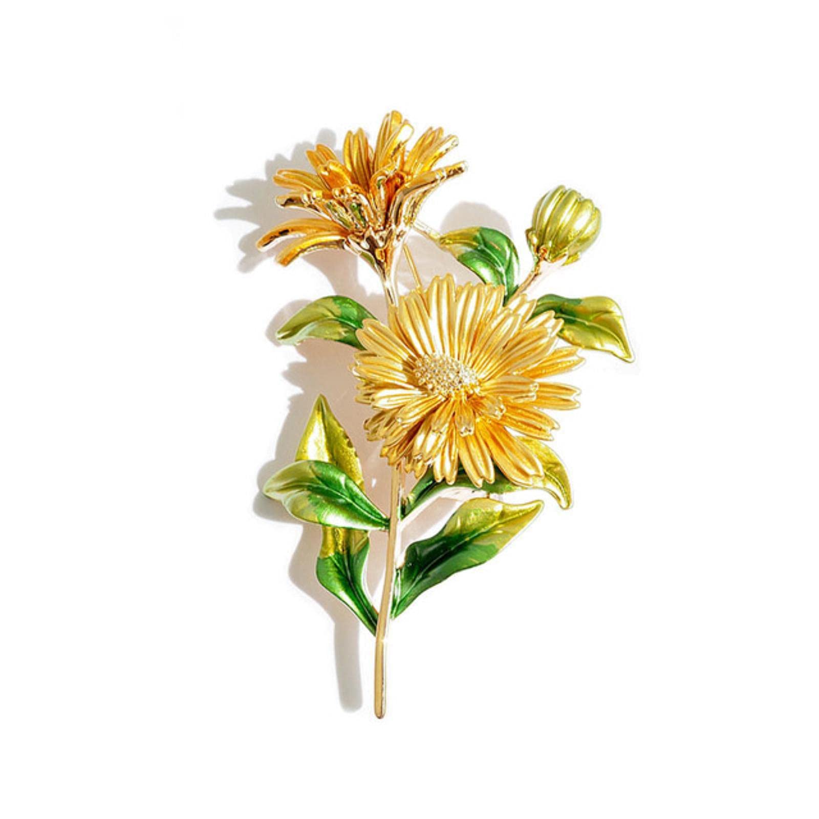 Broches Elegantes con Forma de Flor, Estilo Vintage, con Esmalte de peonía, para Mujer, joyería de Moda, broches para Banquetes.