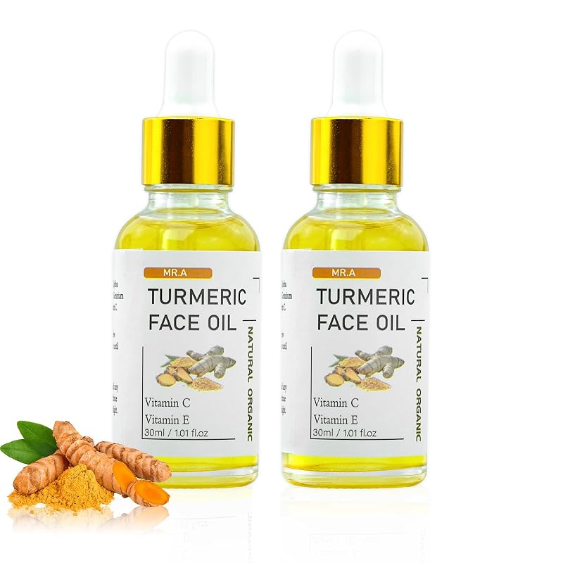 MR.A Óleo de cúrcuma para rosto e corpo com vitamina C, 2 unidades de 30 mL
