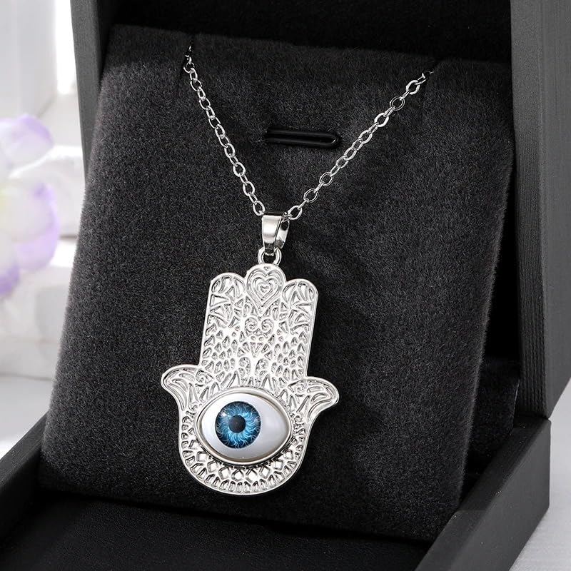 Collier Hamsa main de Fatima en argent 925, le cadeau vintage idéal