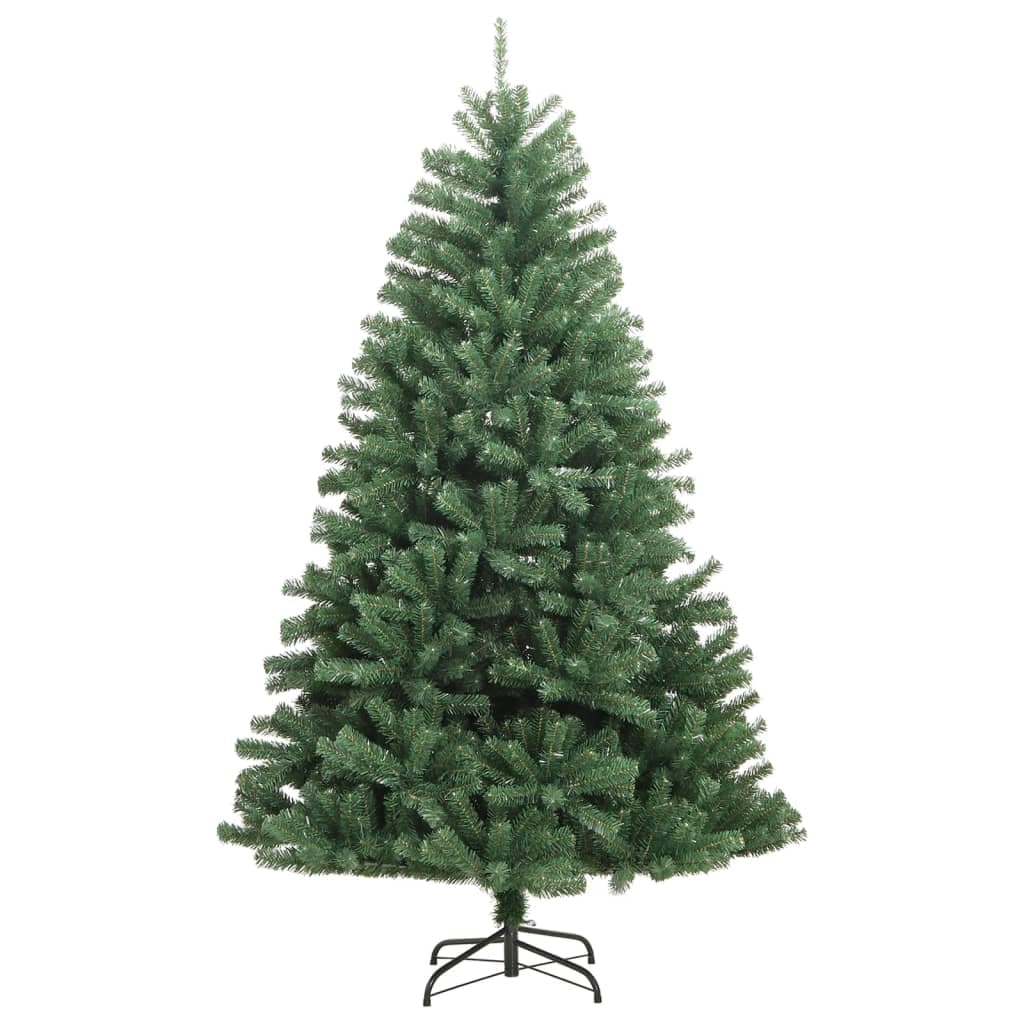 Árbol de Navidad artificial articulado con base metálica verde 150 cm